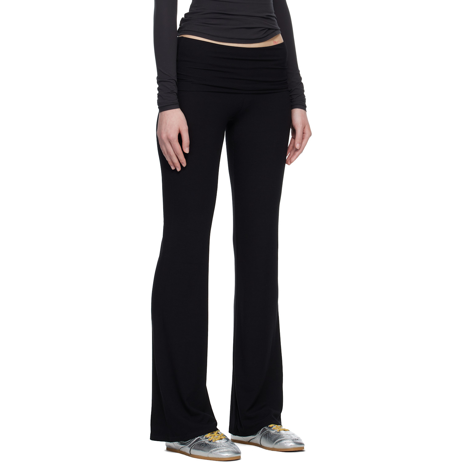  Skims Black Soft Lounge Foldover Leggings 
