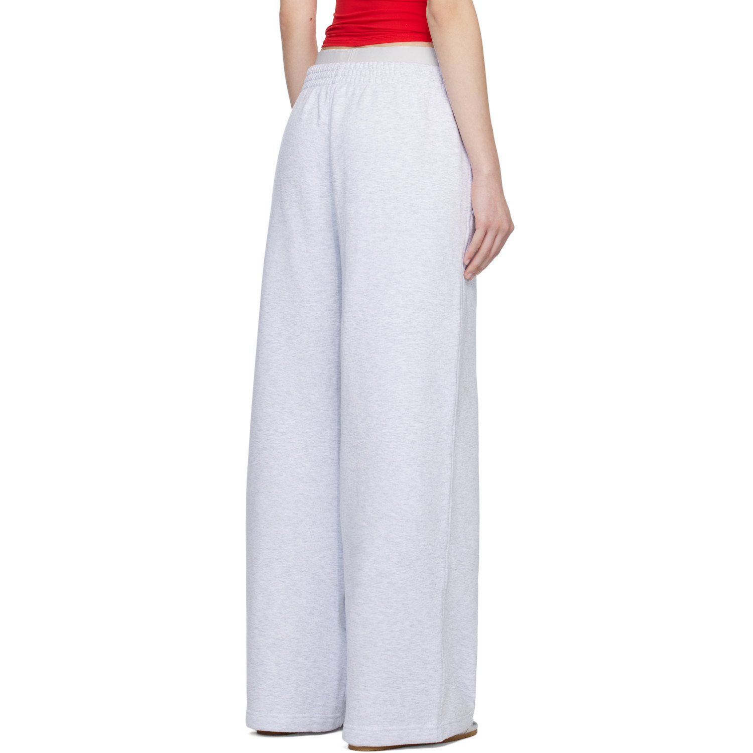  Skims Gray Cotton Fleece Oversized Double Waist Sweatpants 