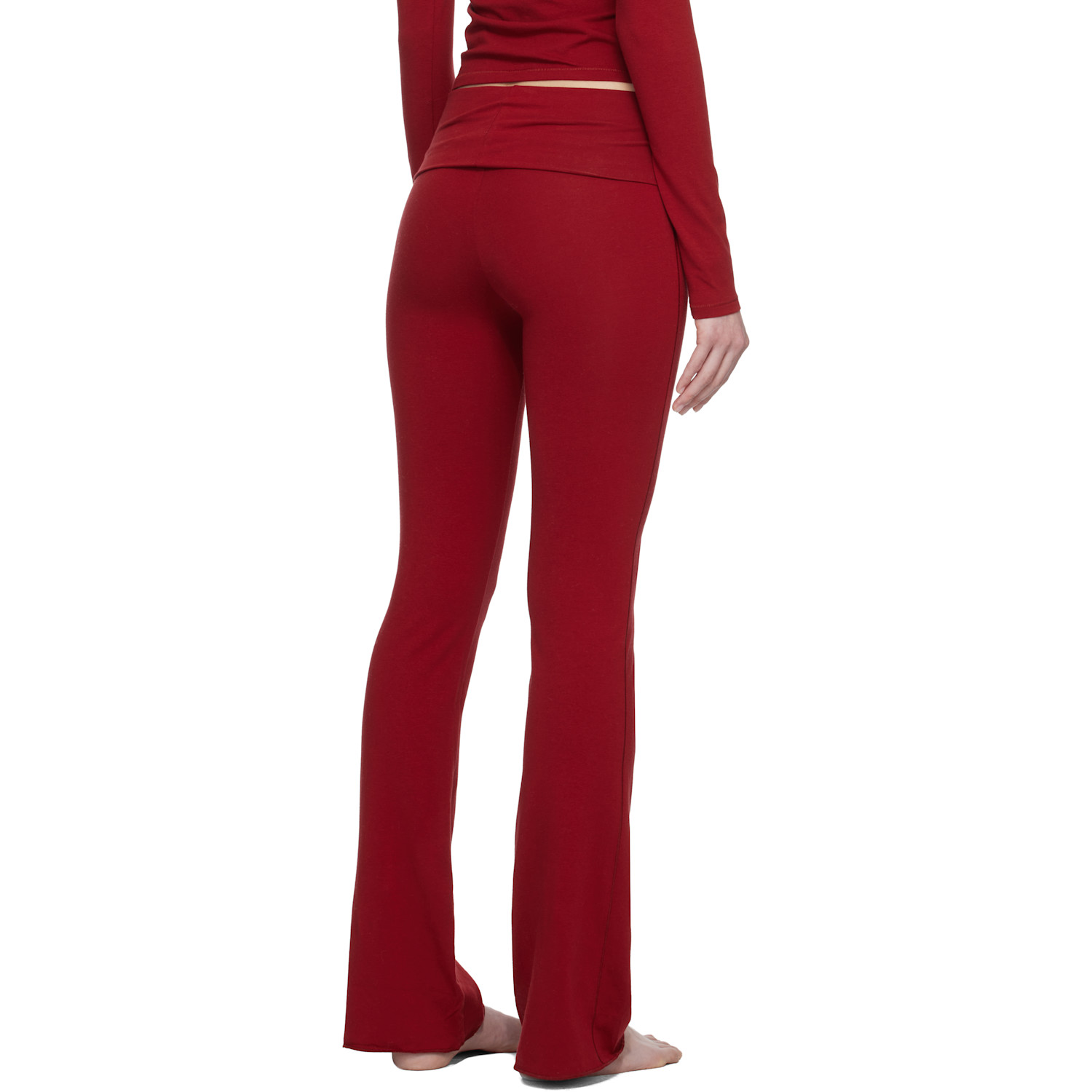  Skims Red Cotton Jersey Foldover Leggings 