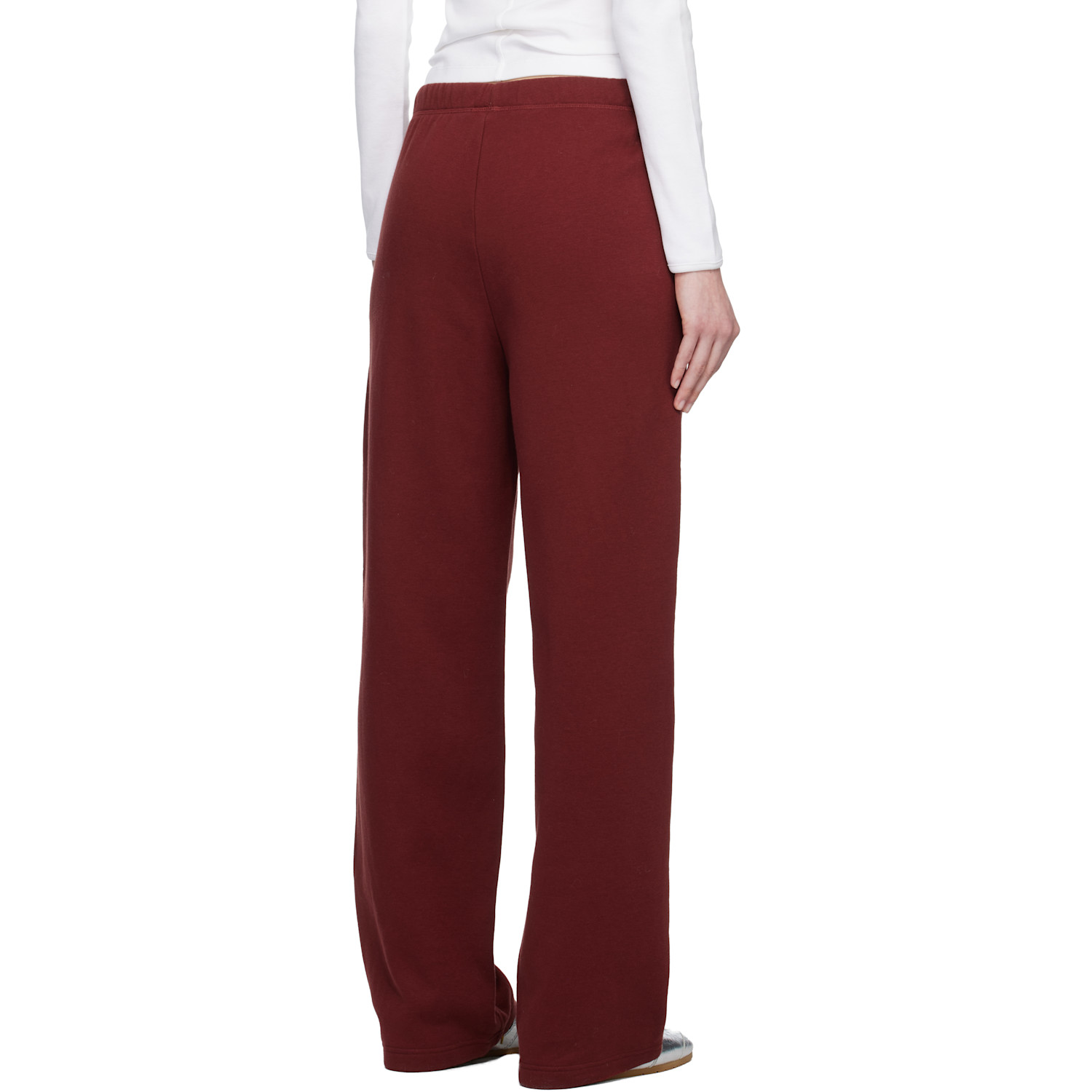  Skims Red Cotton Fleece Classic Straight Leg Sweatpants 
