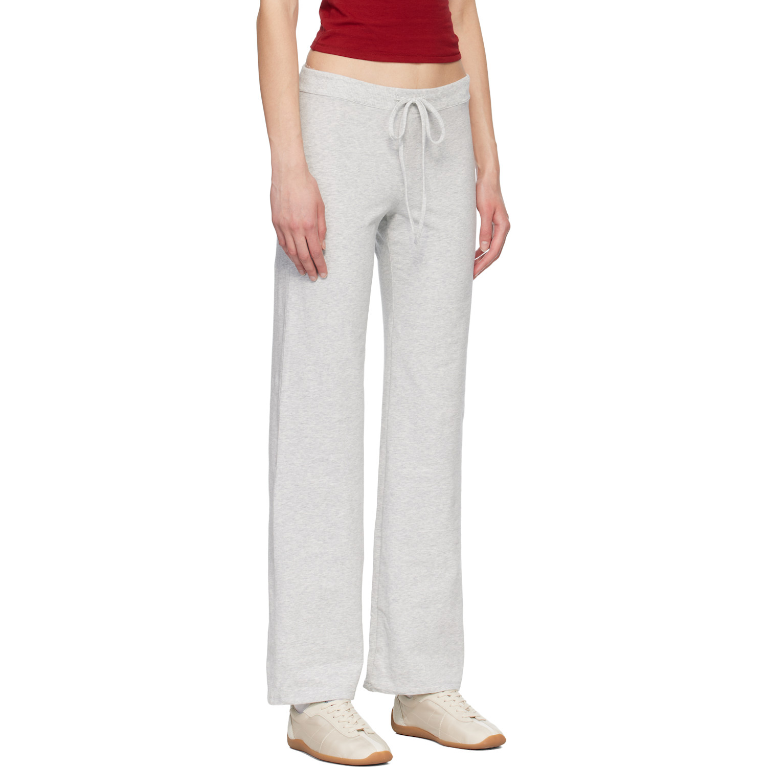  Skims Gray Cotton Jersey Straight Leg Lounge Pants 