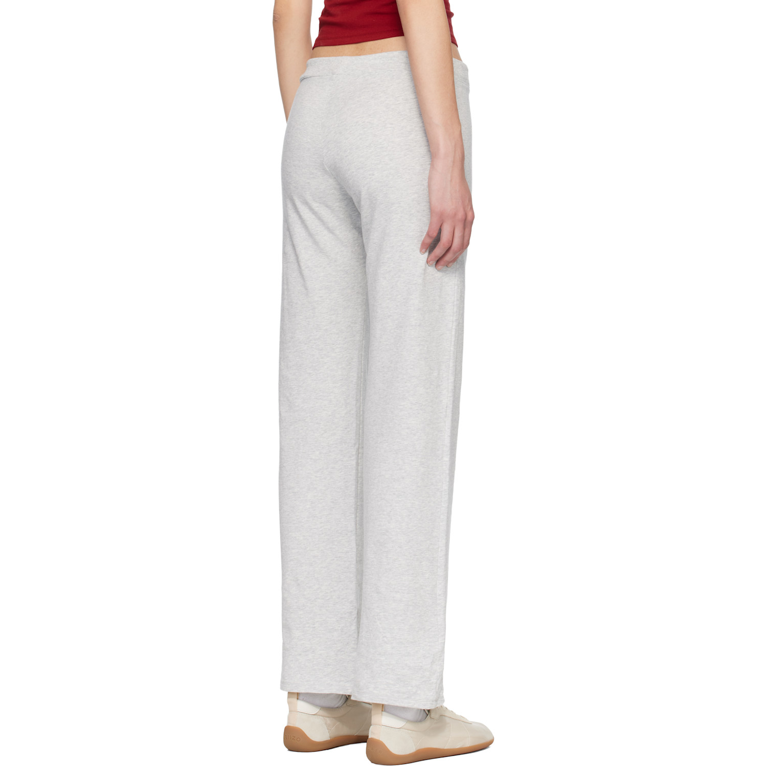  Skims Gray Cotton Jersey Straight Leg Lounge Pants 