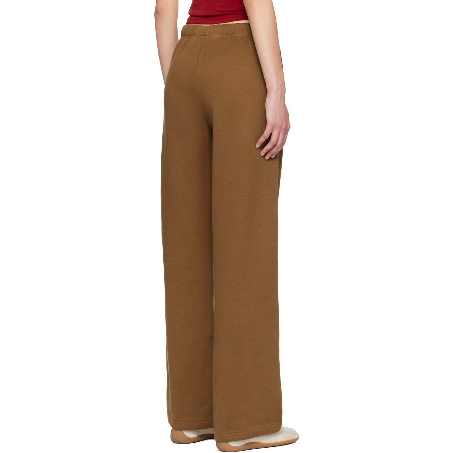  Skims Brown Cotton Fleece Classic Straight Leg Lounge Pants 