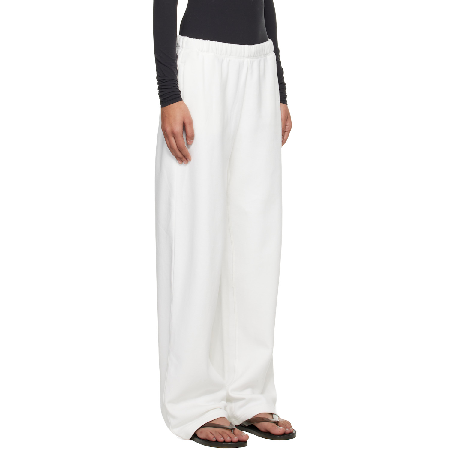  Skims Off-white Cotton Fleece Classic Straight Leg Lounge Pants 