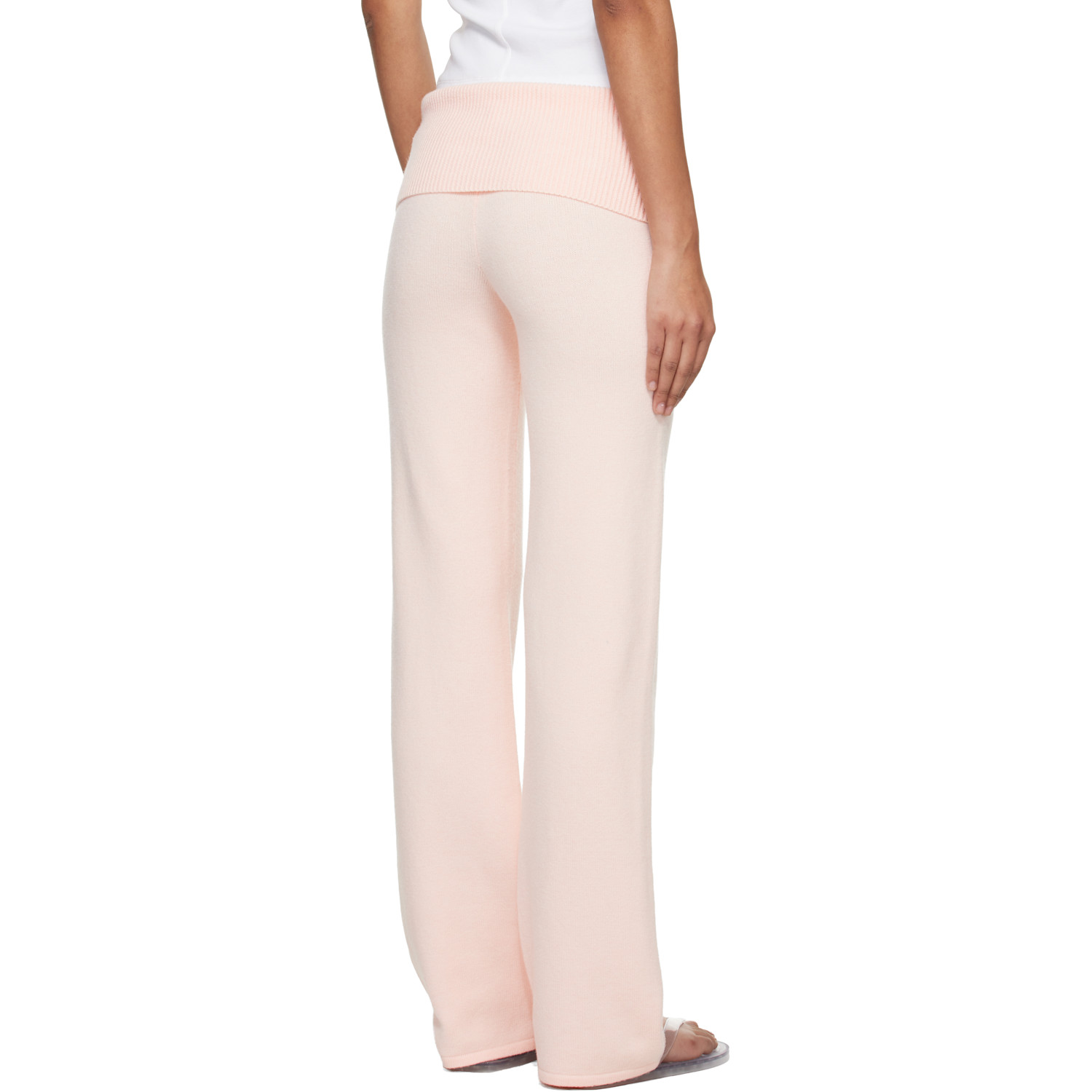  Skims Pink 'sweater Knits' Foldover Lounge Pants 