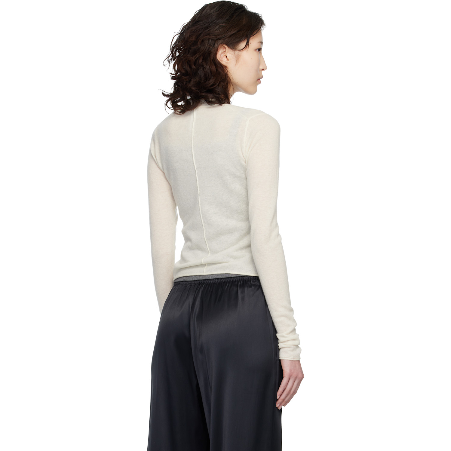  Skims Off-white Featherweight Cashmere Cardigan 