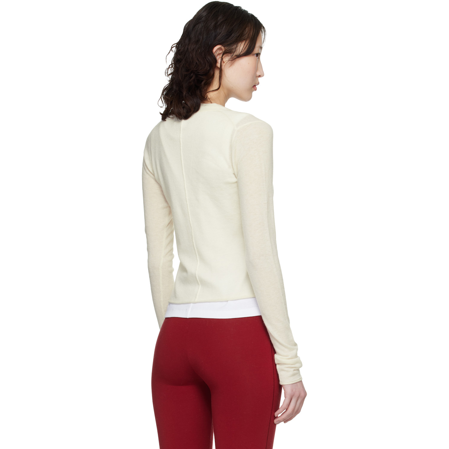  Skims Off-white Featherweight Cashmere Cardigan 