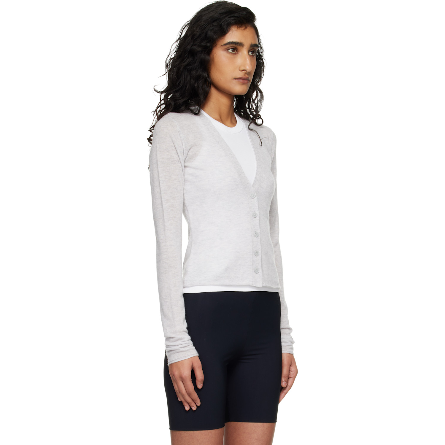  Skims Gray Featherweight Cashmere Cardigan 