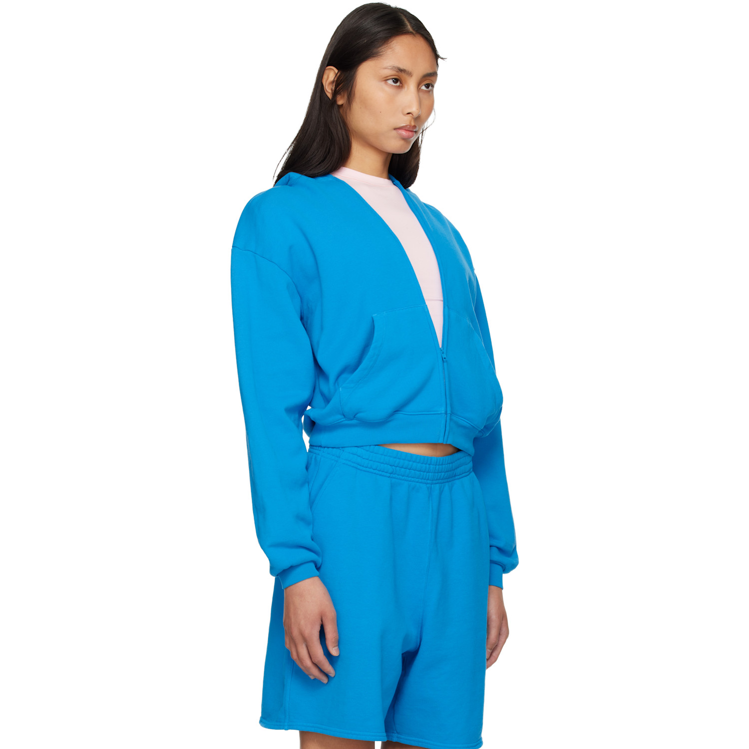  Skims Blue French Terry Zip Up Hoodie 