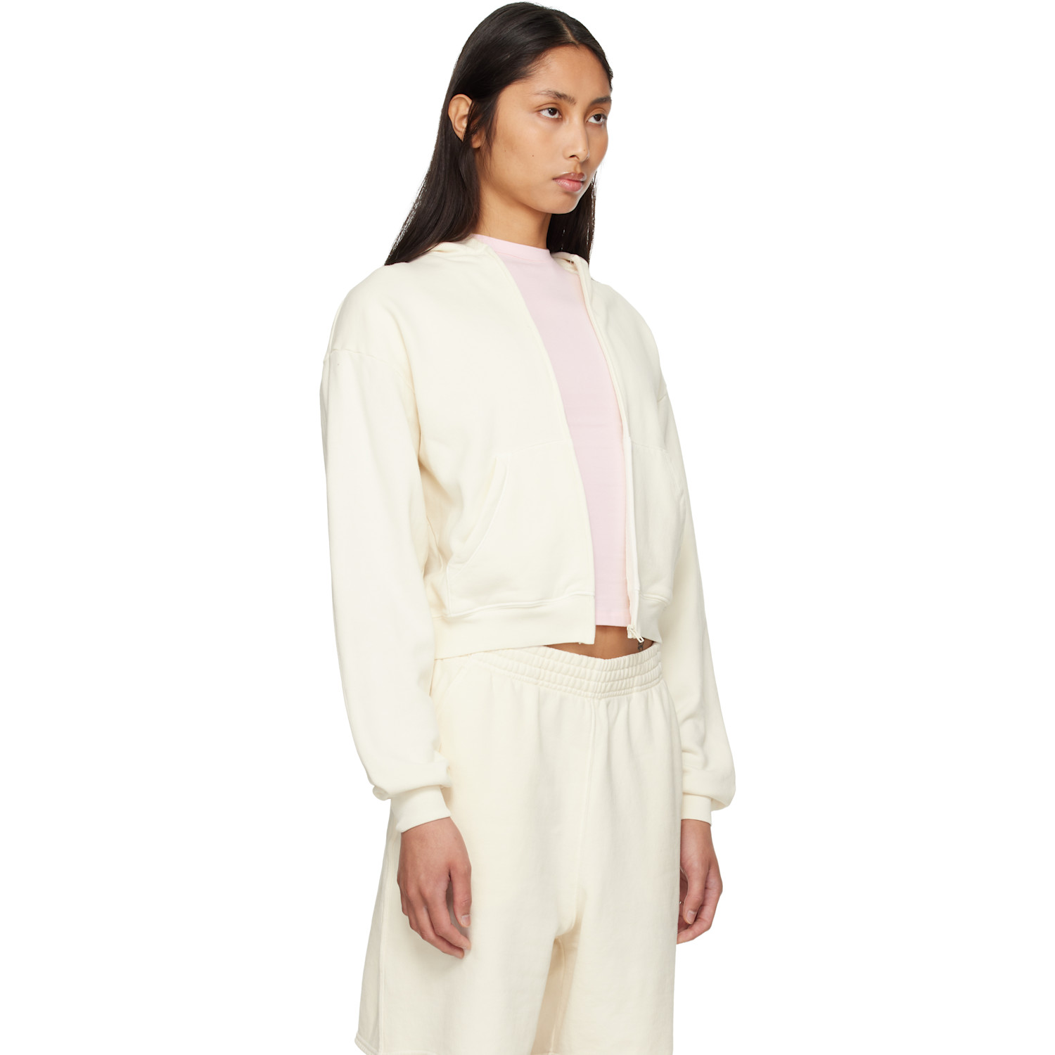  Skims Off-white French Terry Zip Up Hoodie 