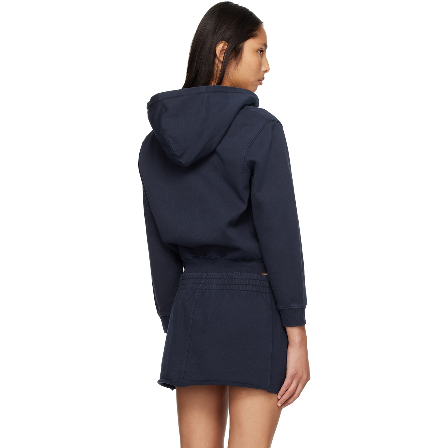  Skims Navy Boyfriend Fleece Zip Up Hoodie 
