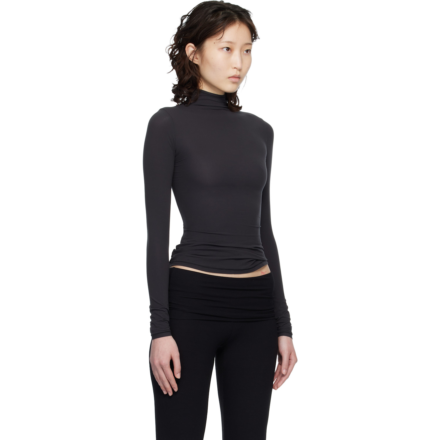  Skims Black Fits Everybody Turtleneck Top 