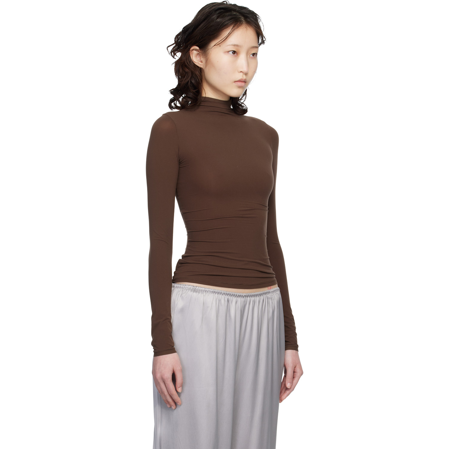  Skims Brown Fits Everybody Turtleneck Top 