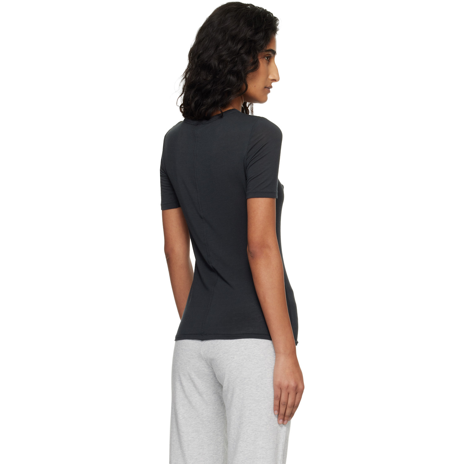  Skims Black Sheer Modal Long T-shirt 