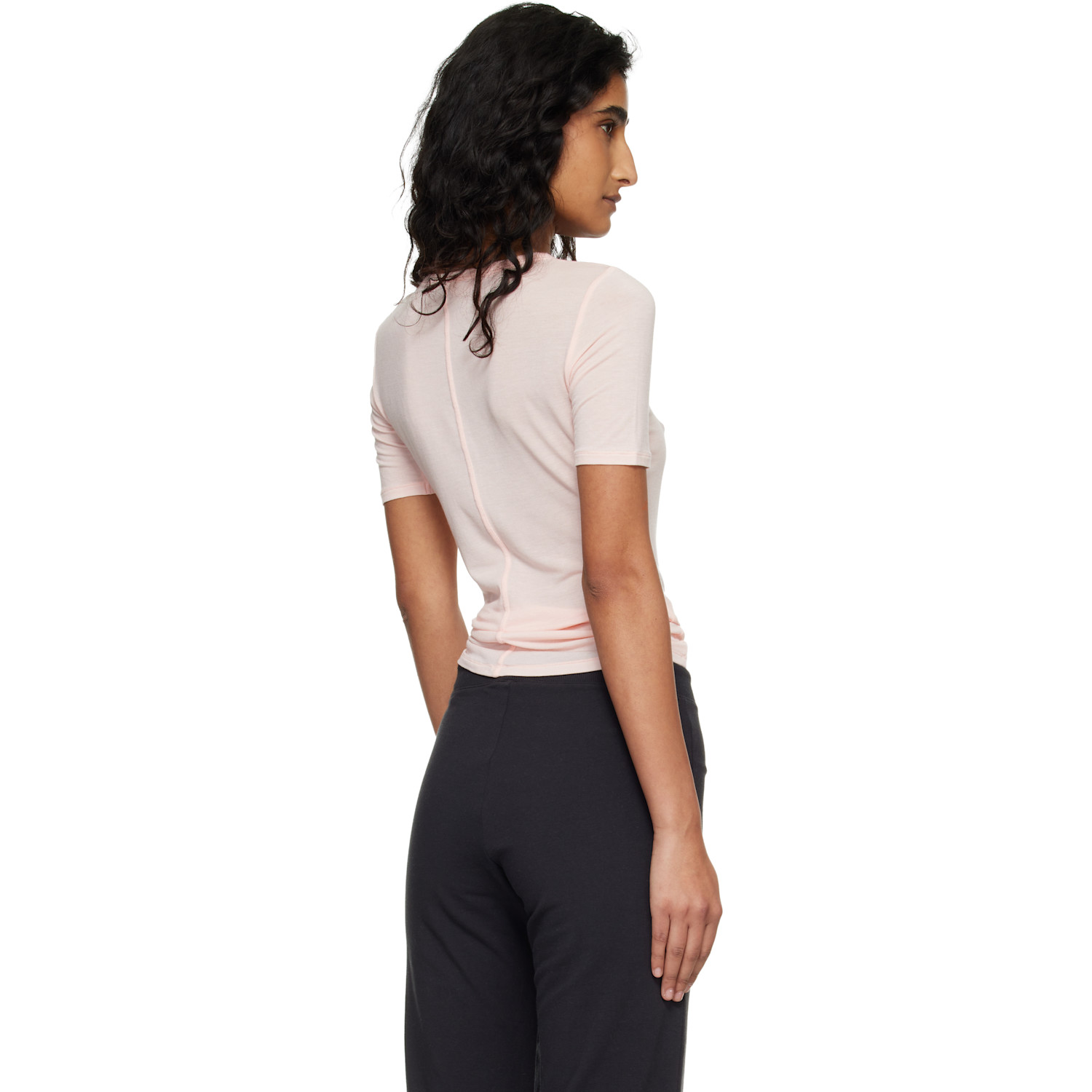  Skims Pink Sheer Modal Long T-shirt 