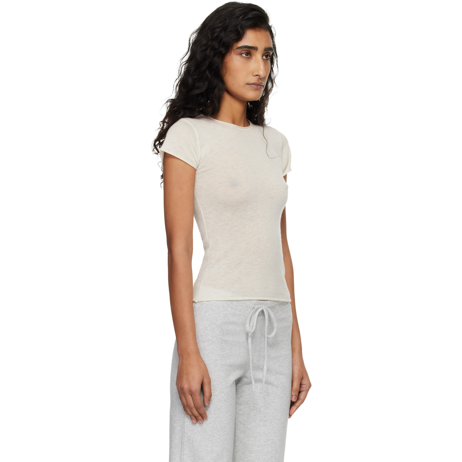  Skims Off-white Featherweight Cashmere Tee 
