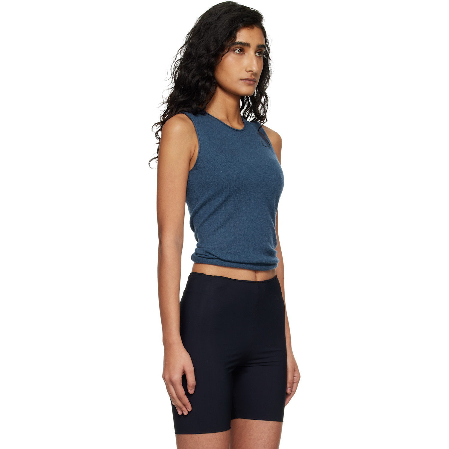  Skims Navy Featherweight Cashmere Sleeveless Top 