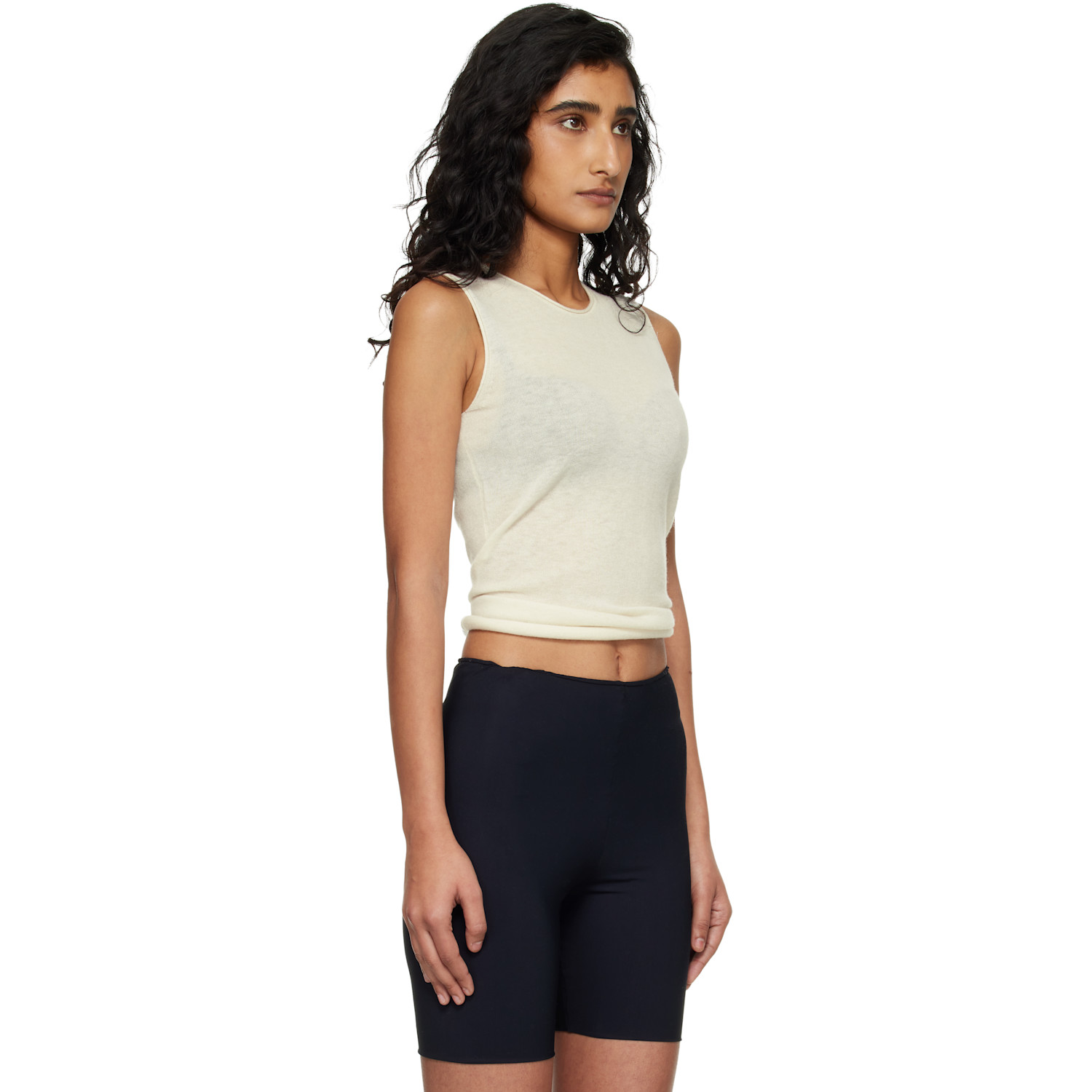  Skims Off-white Featherweight Cashmere Sleeveless Top 