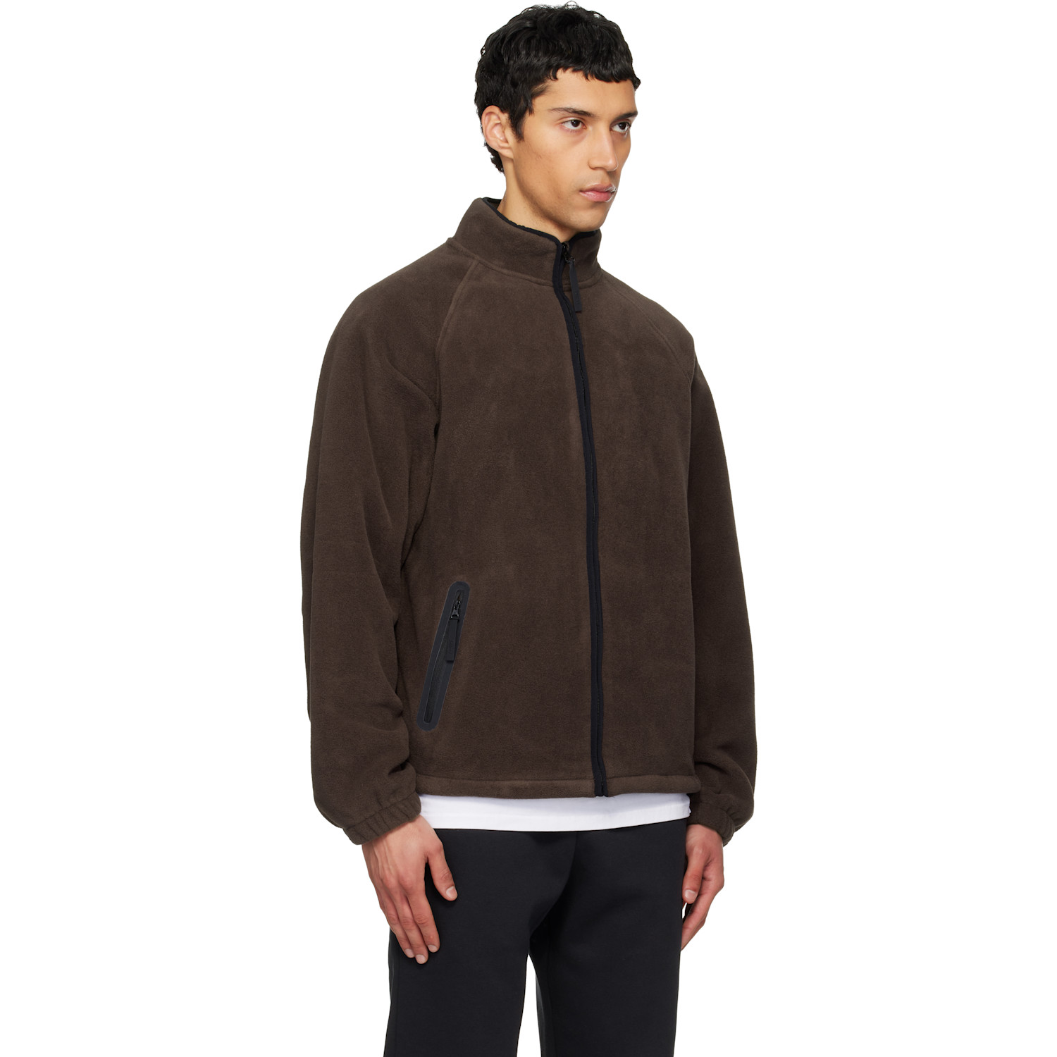  Skims Brown Arctic Fleece Relaxed Zip Up Jacket 