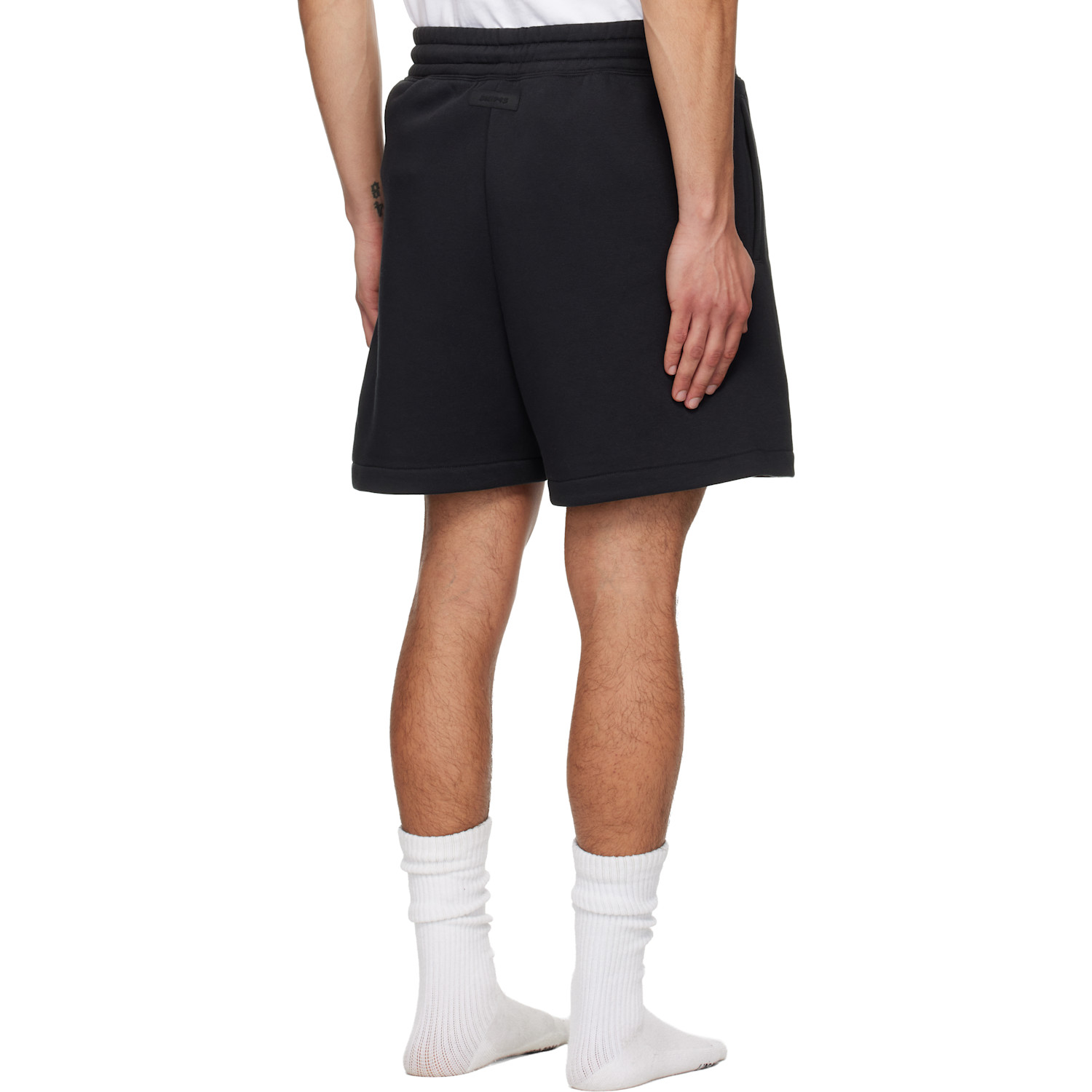  Skims Black Cotton Fleece Relaxed Shorts 