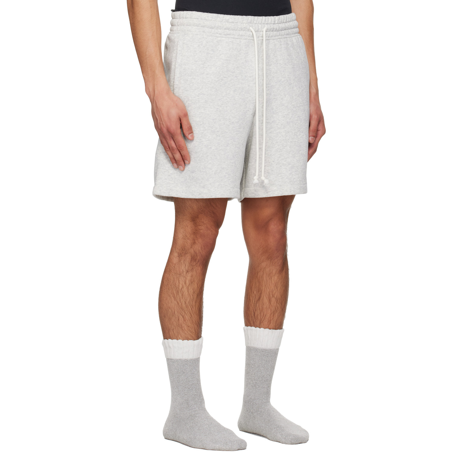  Skims Gray Cotton Fleece Relaxed Shorts 