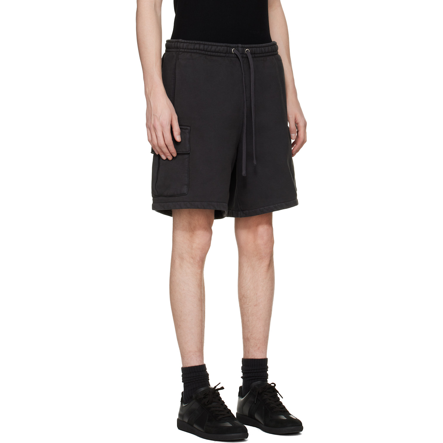 Skims Black Heavyweight Fleece Cargo Shorts 
