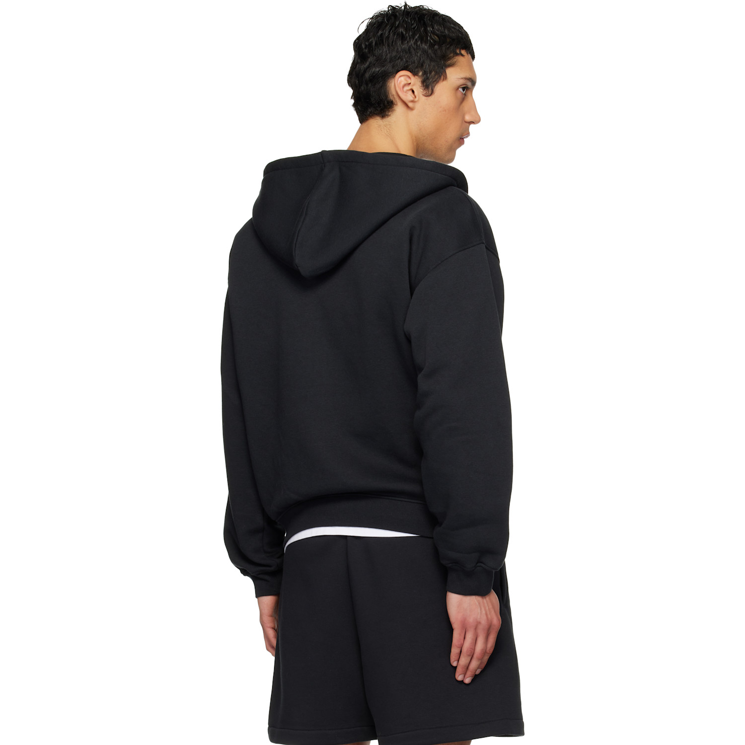  Skims Black Fleece Lounge Relaxed Zip Up Hoodie 