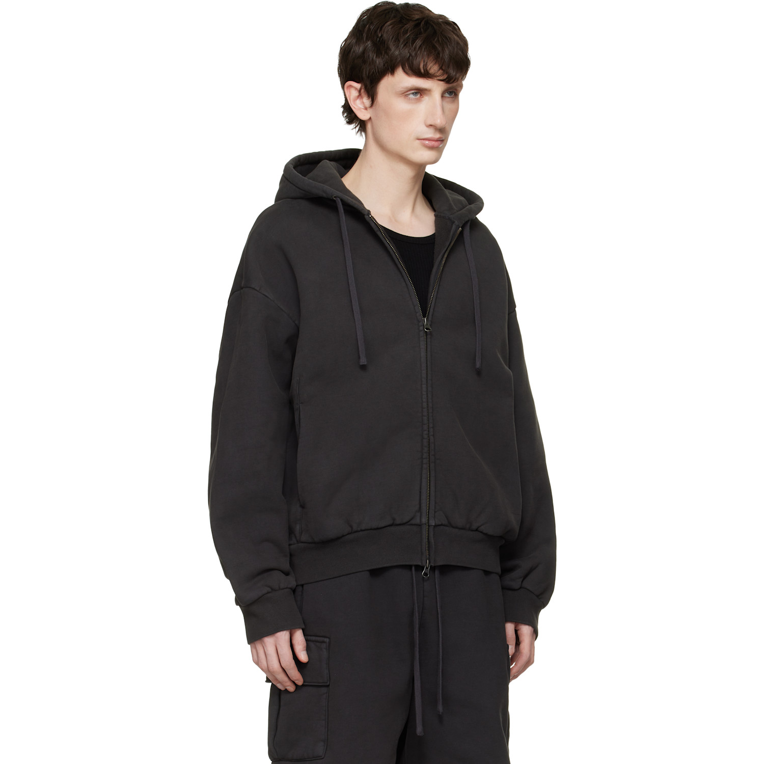  Skims Black Heavyweight Fleece Zip-up Hoodie 