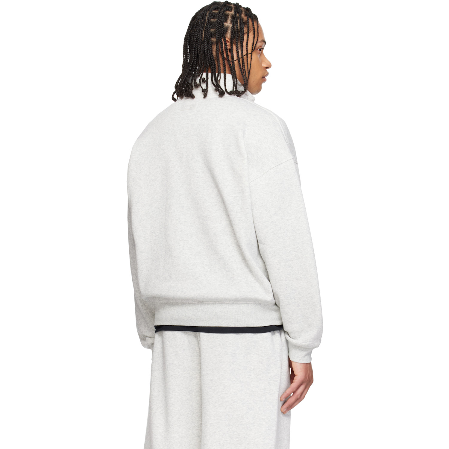  Skims Gray Fleece Lounge Relaxed Quarter Zip Sweatshirt 