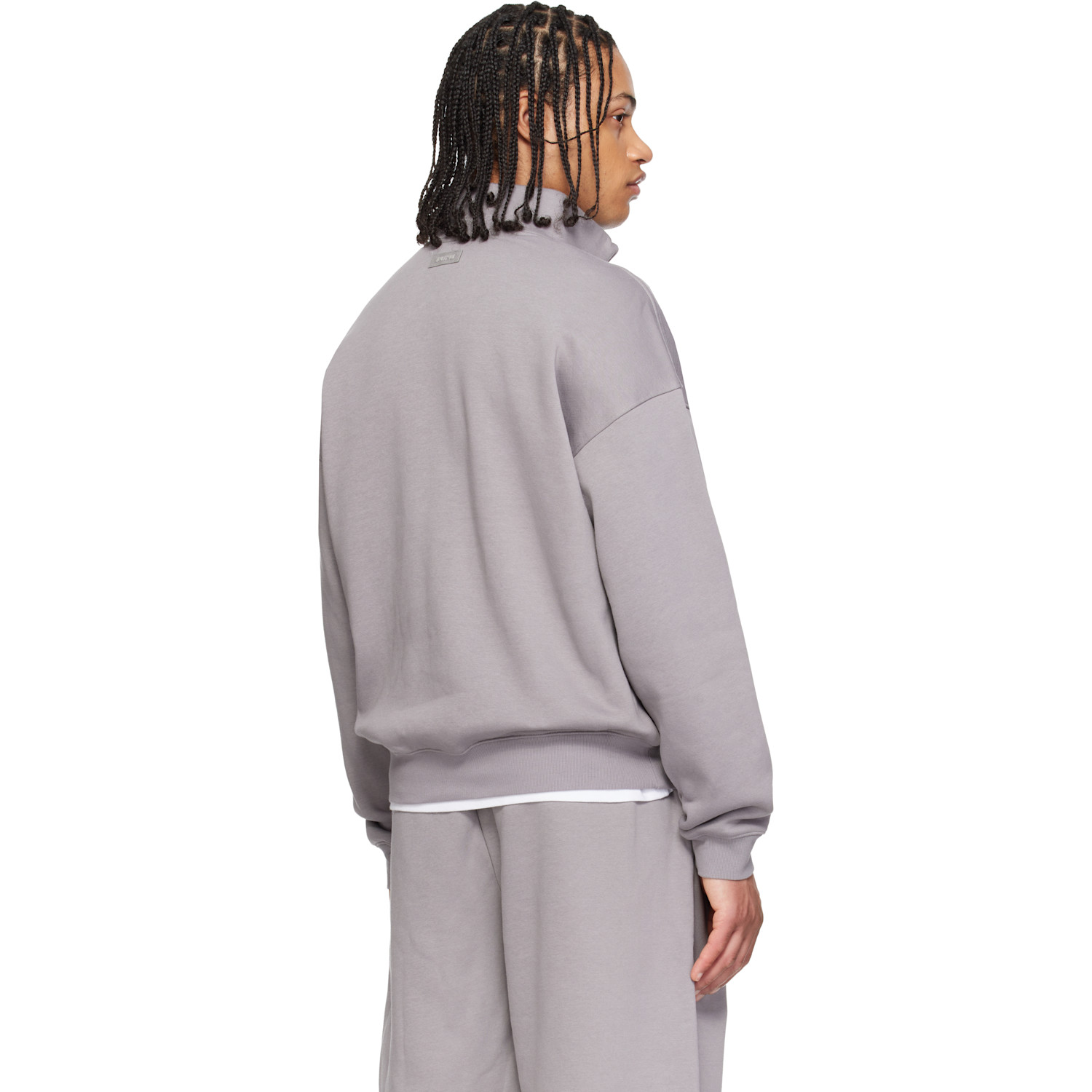  Skims Purple Fleece Lounge Relaxed Quarter Zip Sweatshirt 
