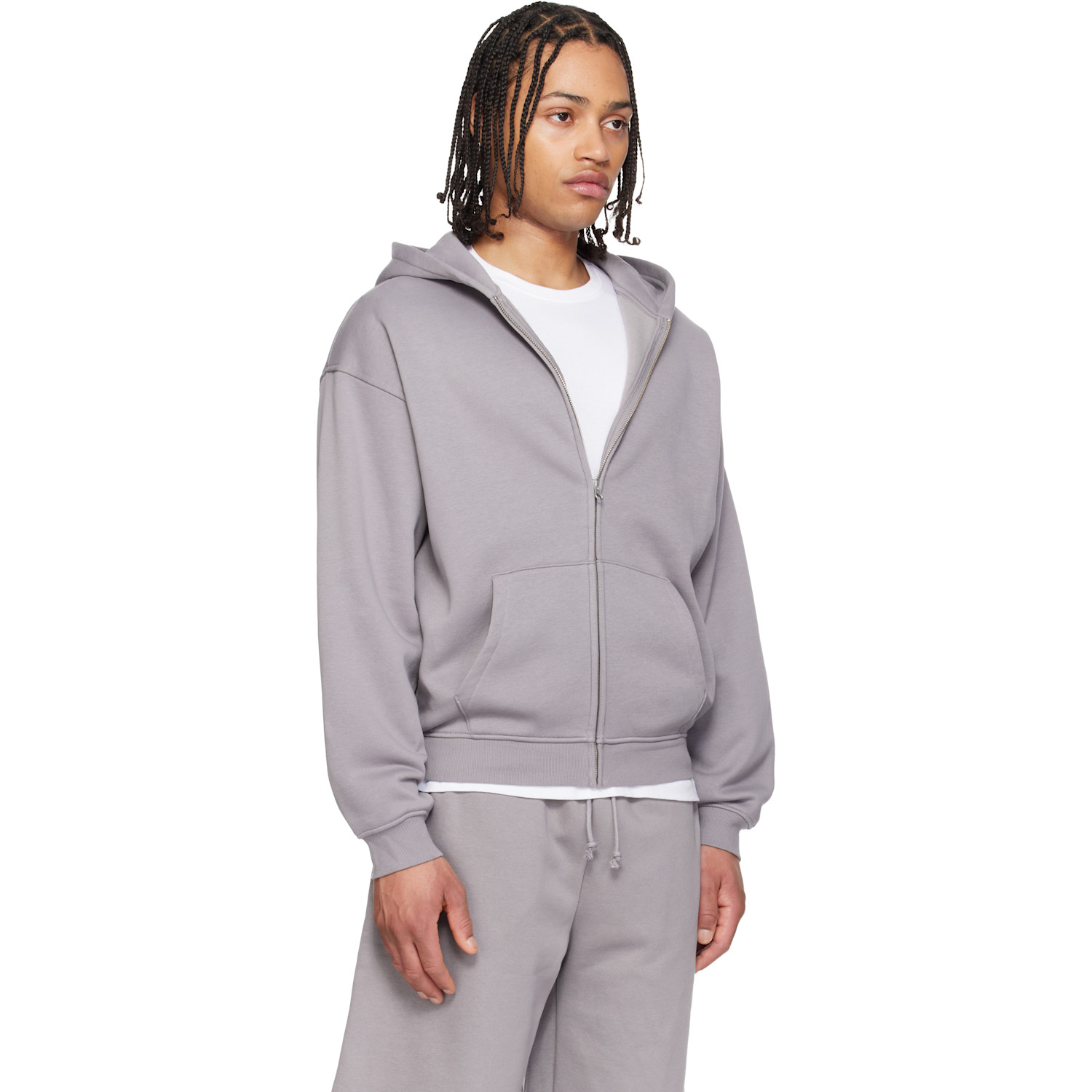  Skims Purple Fleece Lounge Relaxed Zip Up Hoodie 