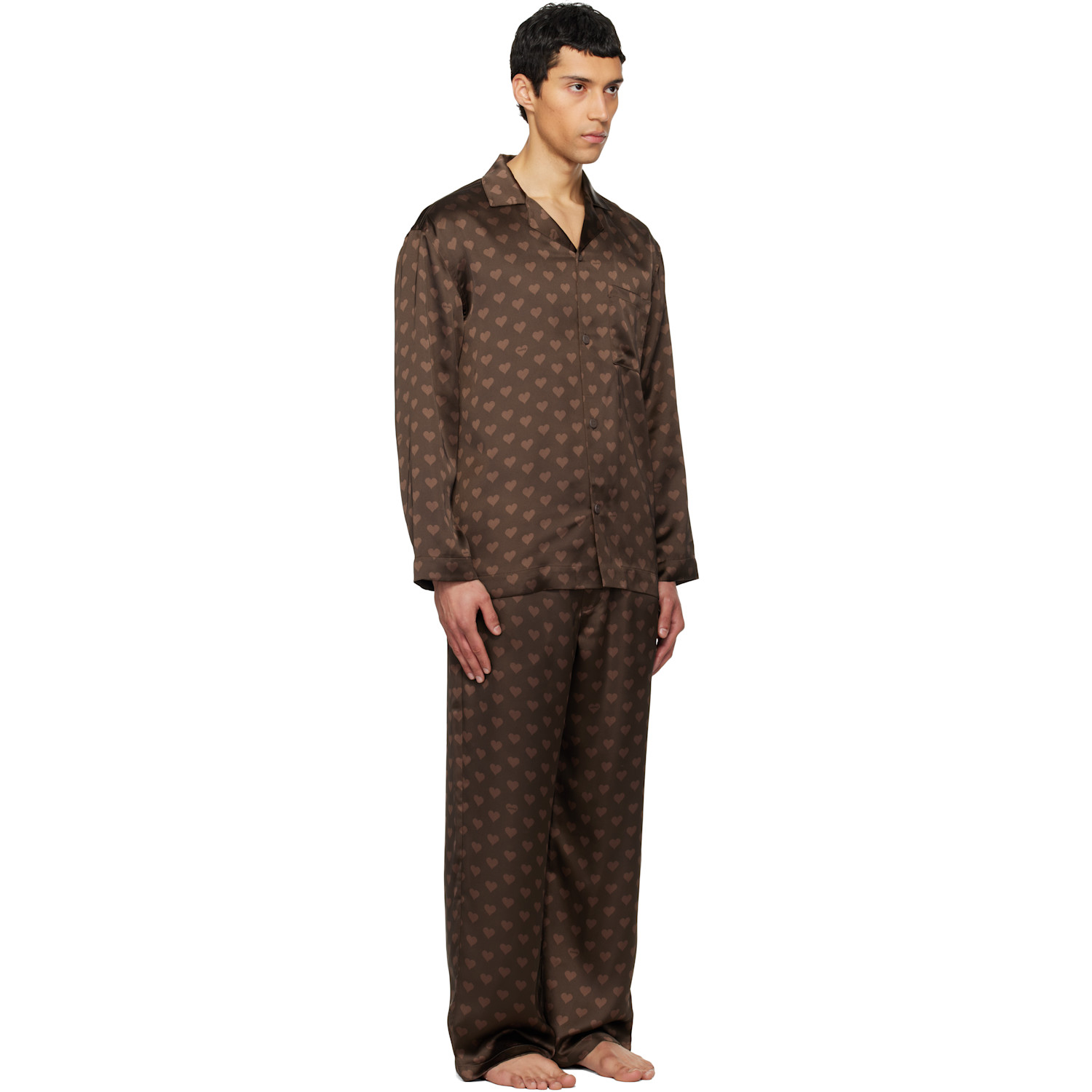  Skims Brown Sateen Sleep Pyjama Set 