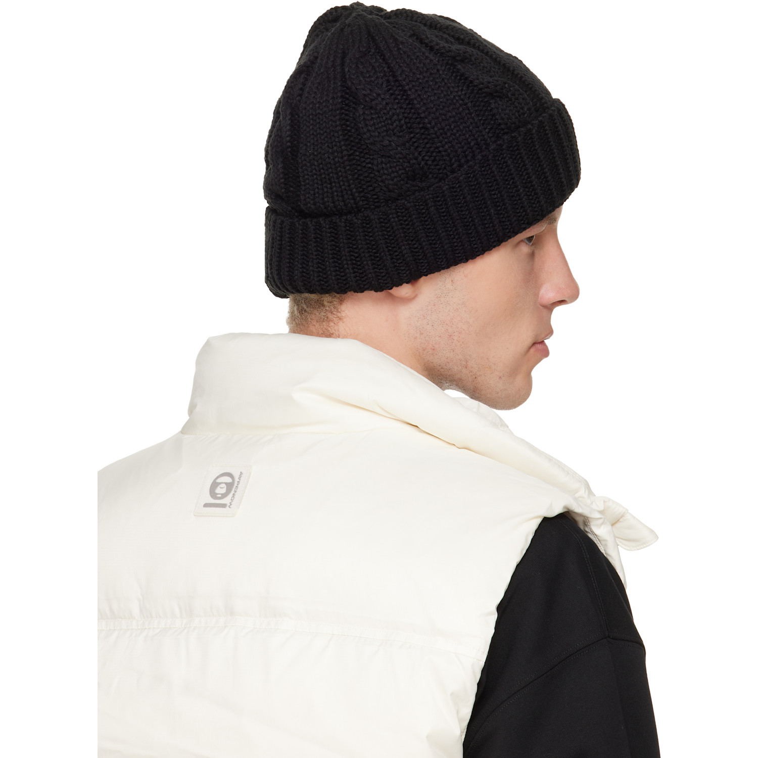  Aape By A Bathing Ape Black Logo Beanie 
