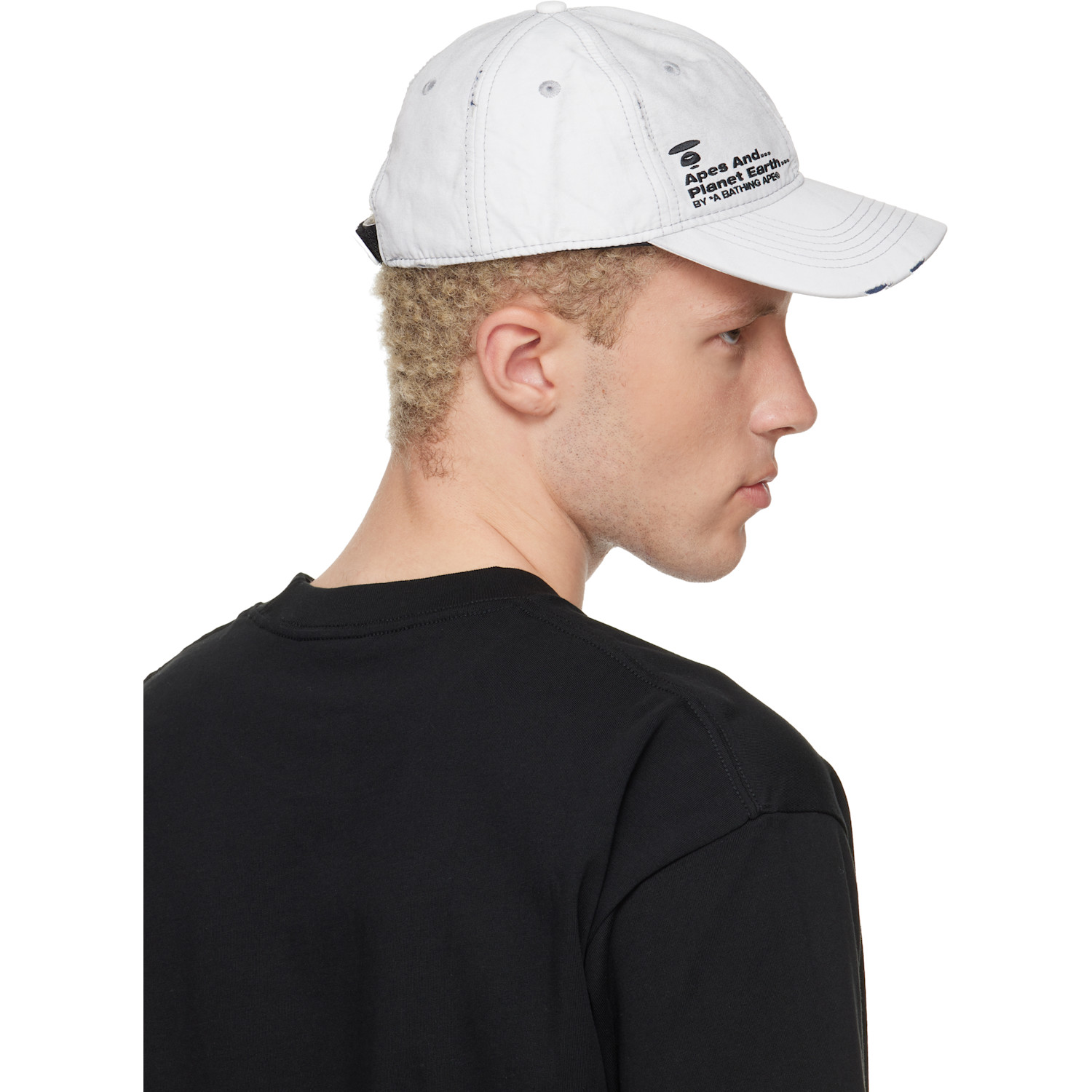  Aape By A Bathing Ape Off-white Distressed Logo Cap 