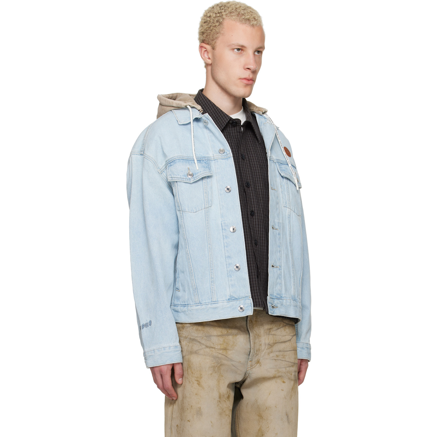  Aape By A Bathing Ape Blue 'aapenow' Moonface Hooded Denim Jacket 