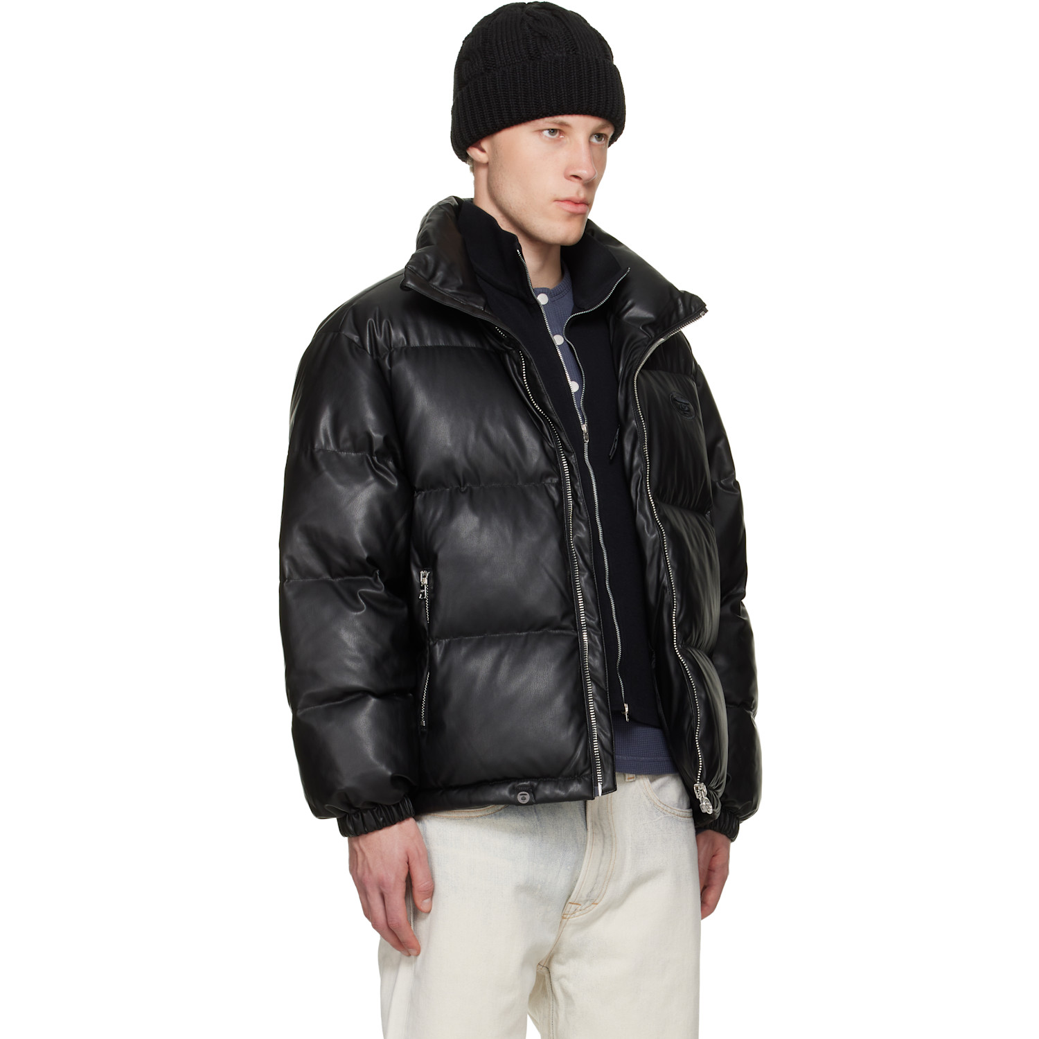  Aape By A Bathing Ape Black 'aapeunvs' Moonface Down Puffer Jacket 