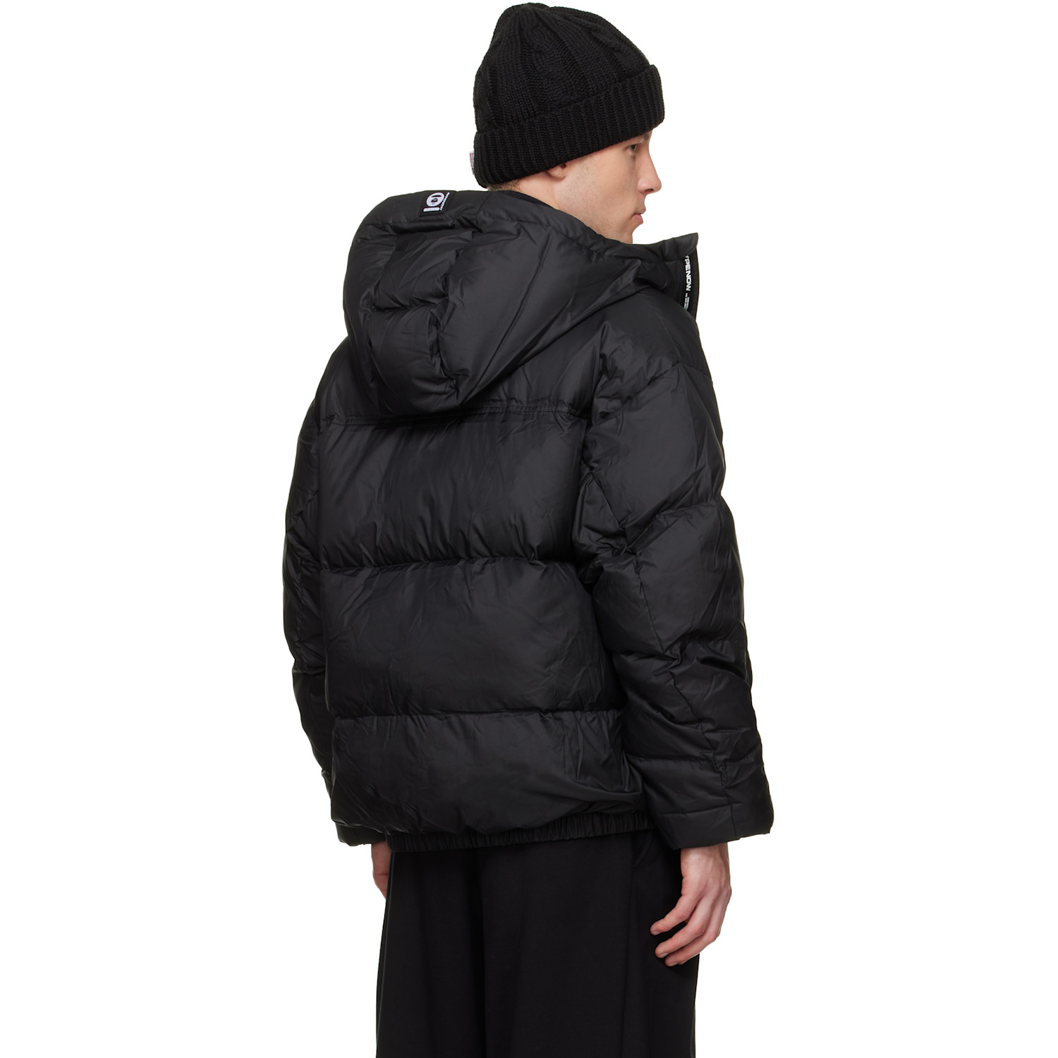  Aape By A Bathing Ape Black 'aapenow' Moonface Down Jacket 
