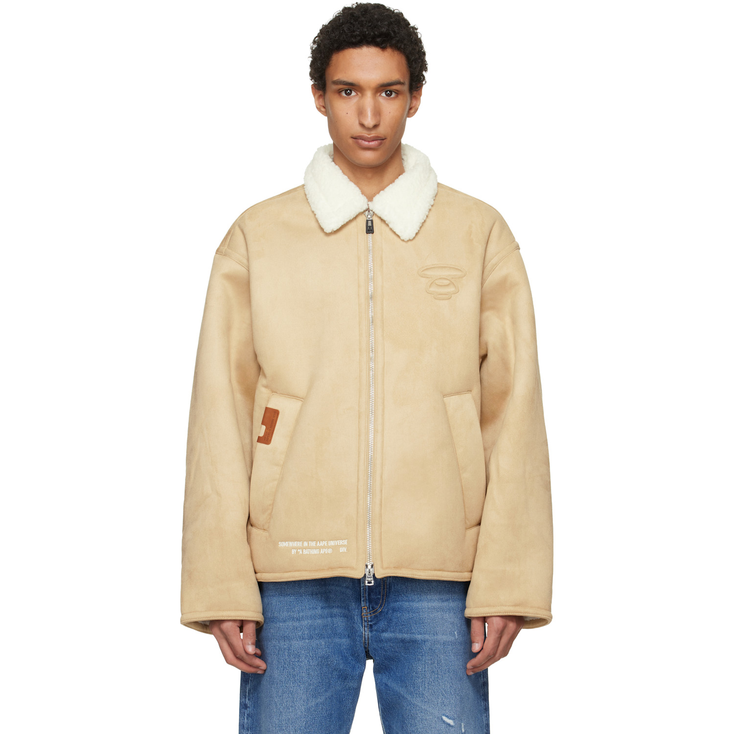 AAPE by A Bathing Ape Beige Main Faux-Suede Jacket