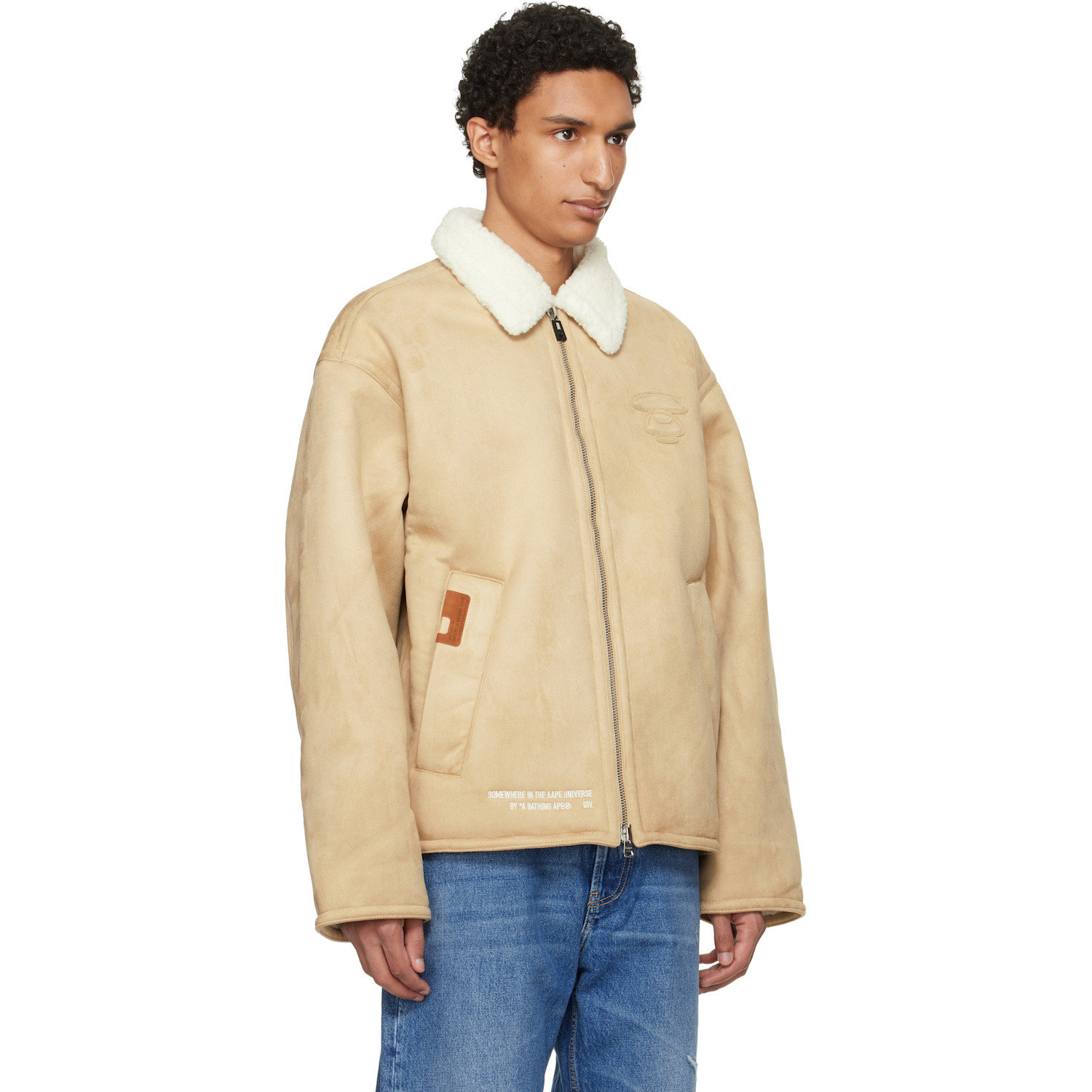  Aape By A Bathing Ape Beige Main Faux-suede Jacket 
