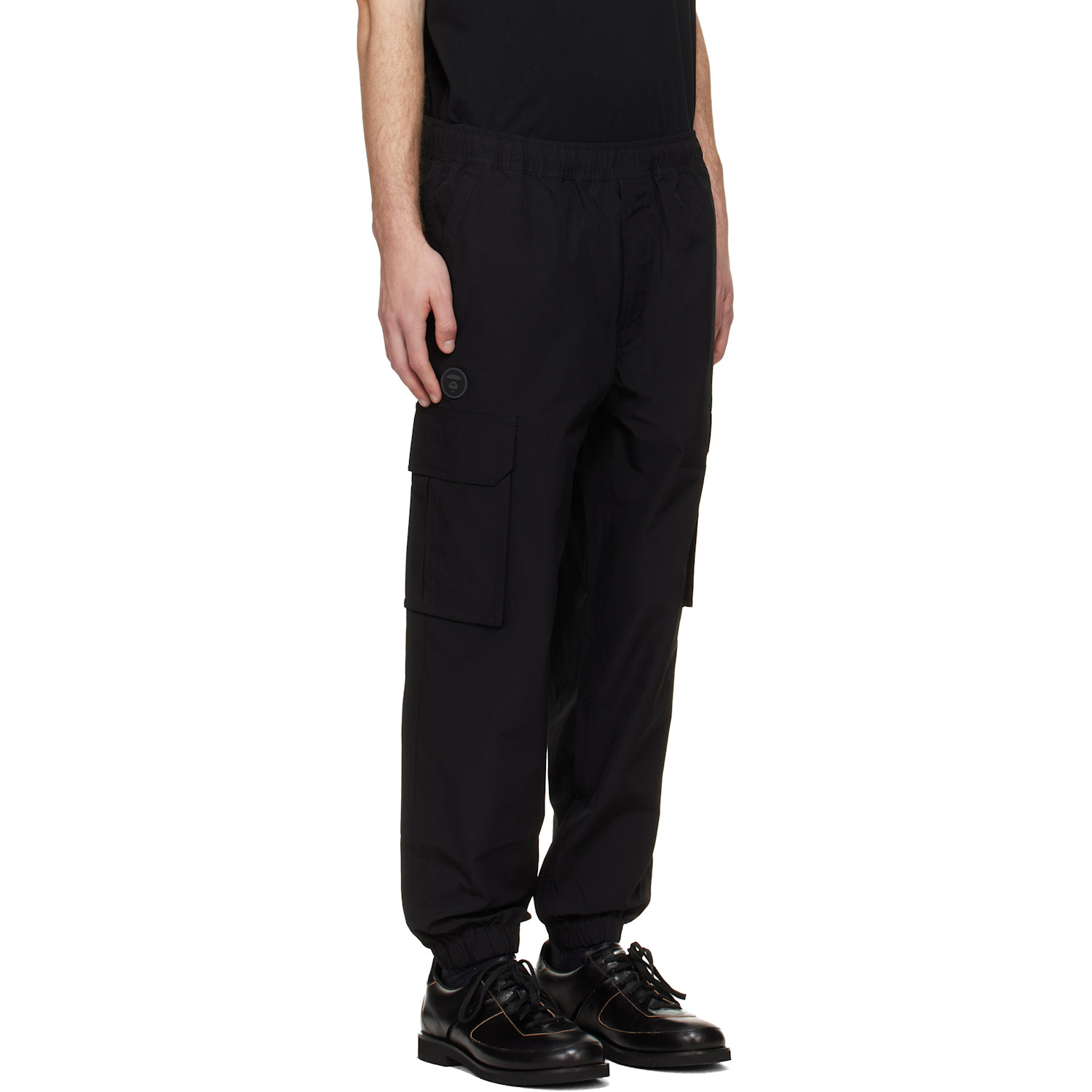 Aape By A Bathing Ape Black 'aapenow' Moonface Logo Jogger Cargo Pants 
