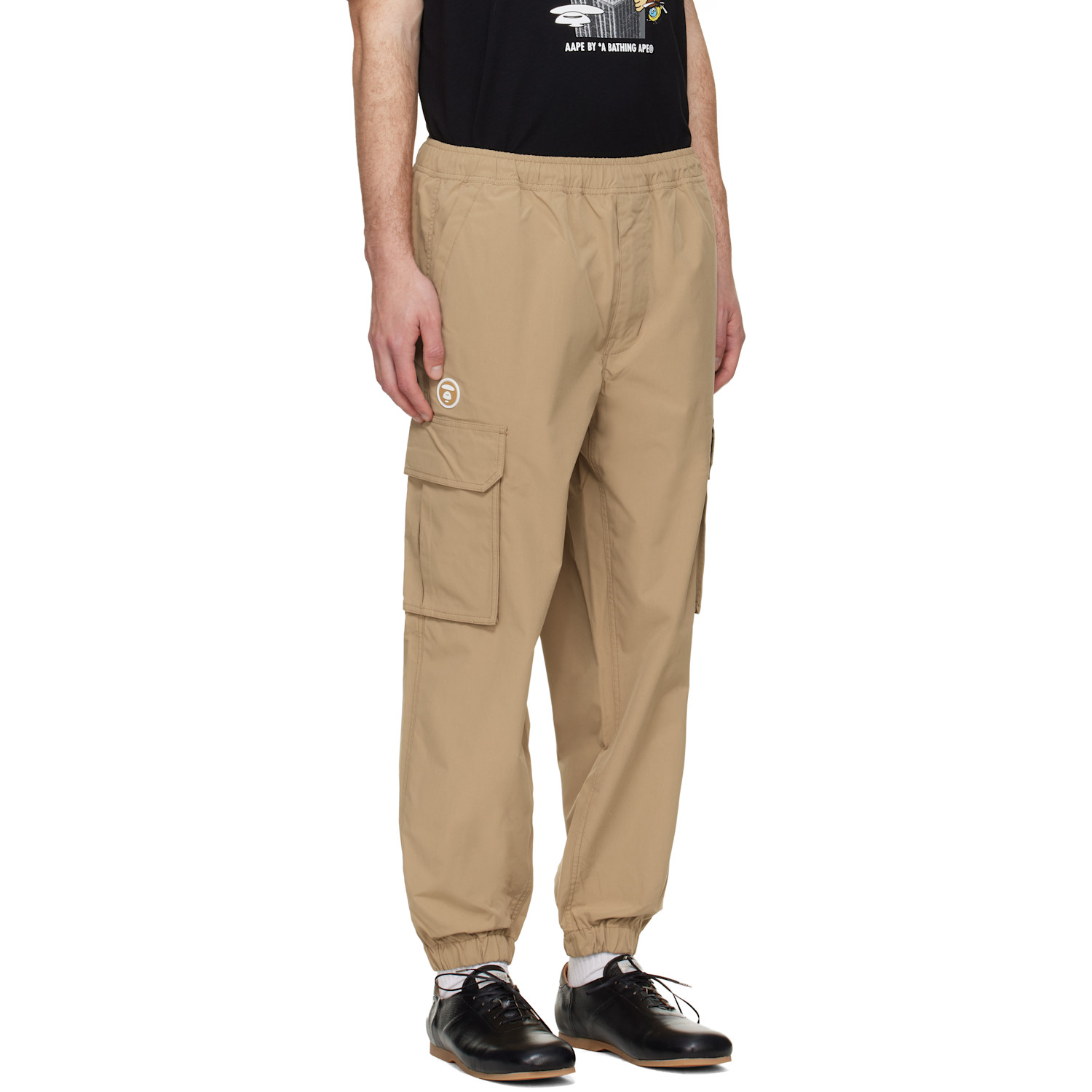  Aape By A Bathing Ape Beige 'aapenow' Moonface Logo Jogger Cargo Pants 