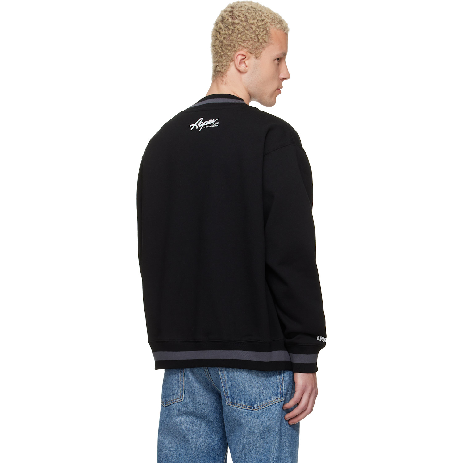  Aape By A Bathing Ape Black 'aaper' Button Down Cardigan 