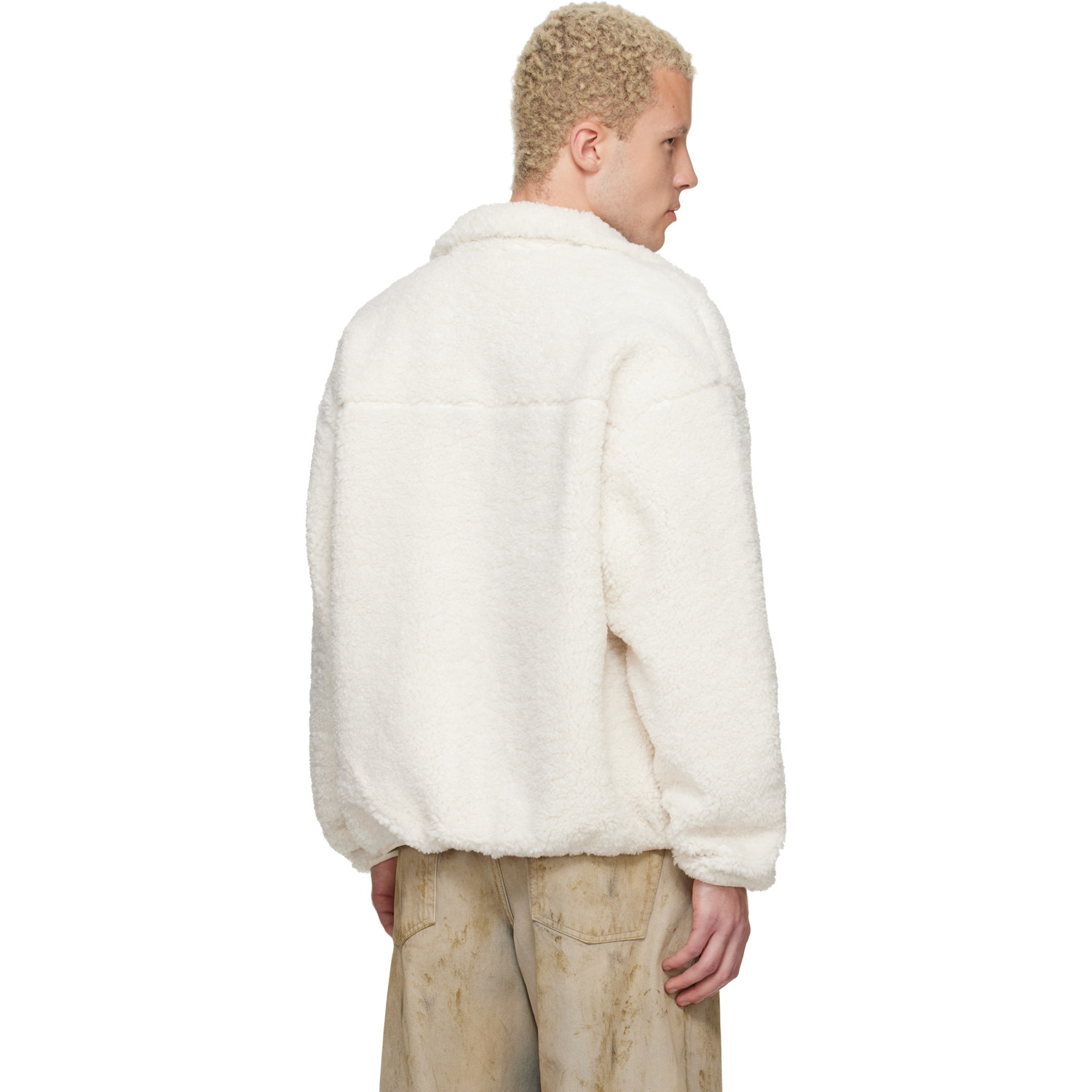  Aape By A Bathing Ape Off-white 'aapenow' Moonface Zip-up Sweater 