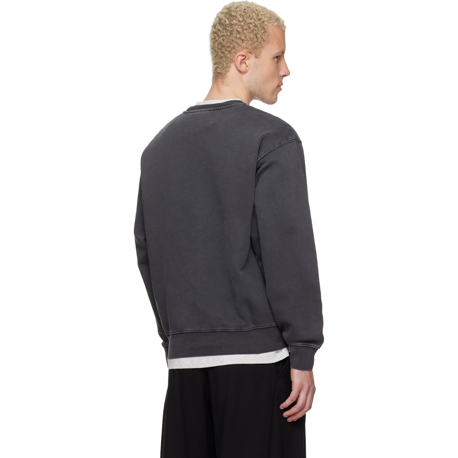  Aape By A Bathing Ape Gray 'aapenow' Moonface Crew Neck Sweatshirt 