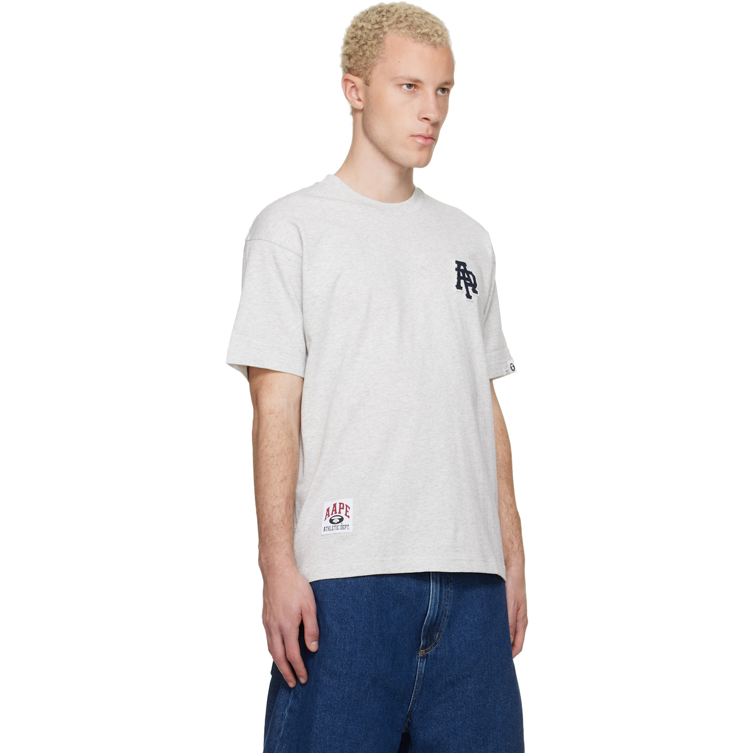  Aape By A Bathing Ape Gray Logo Patch T-shirt 