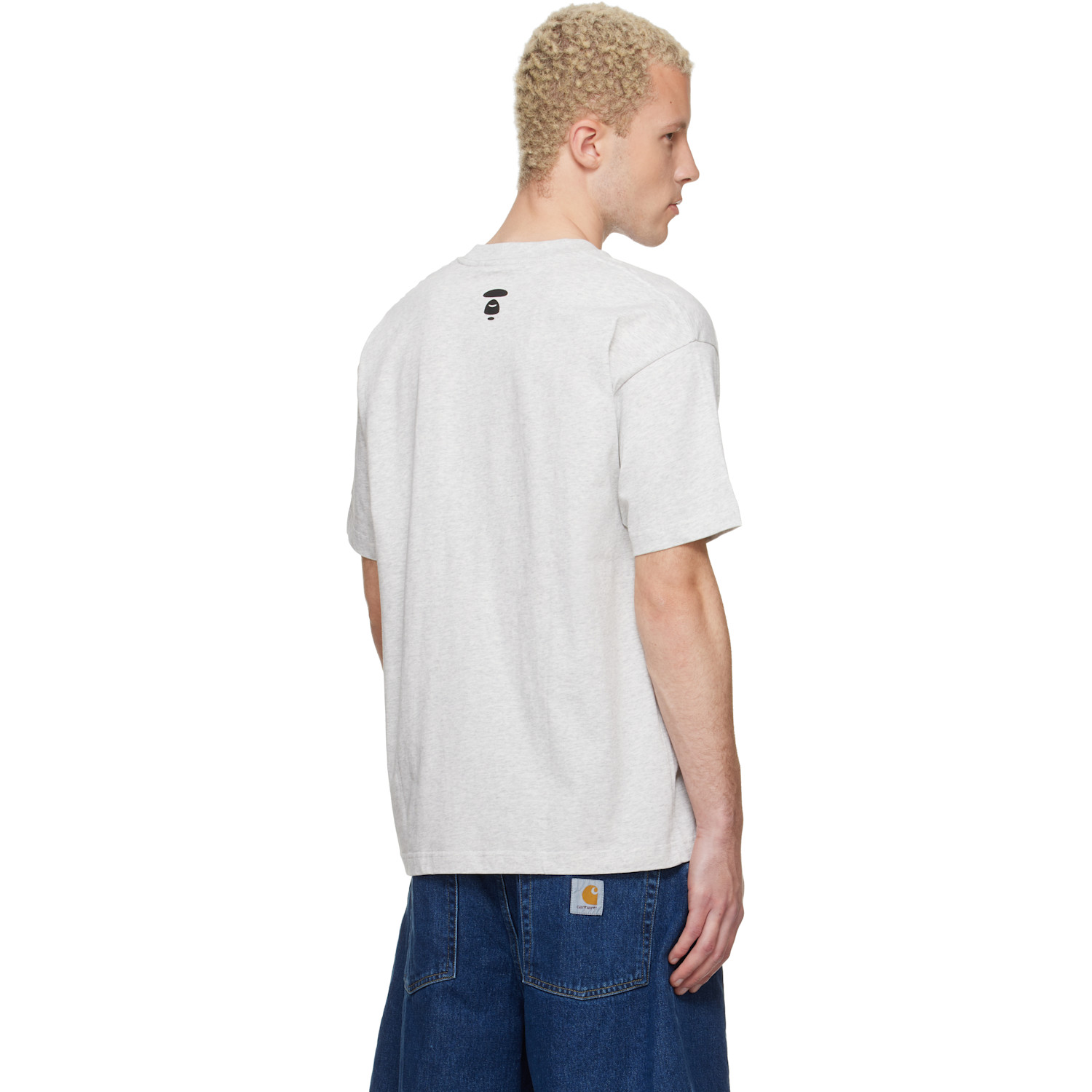  Aape By A Bathing Ape Gray Logo Patch T-shirt 
