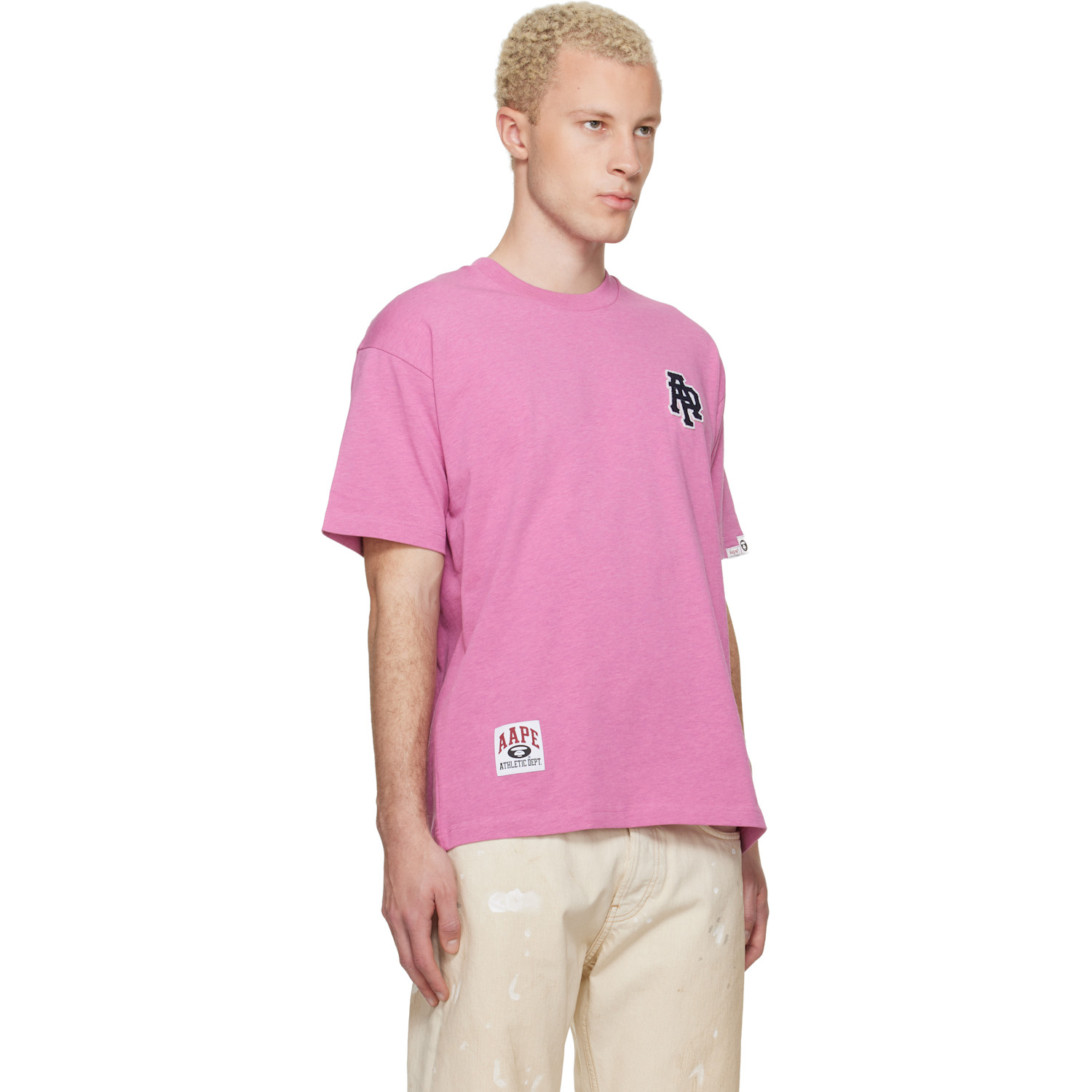  Aape By A Bathing Ape Pink Logo Patch T-shirt 