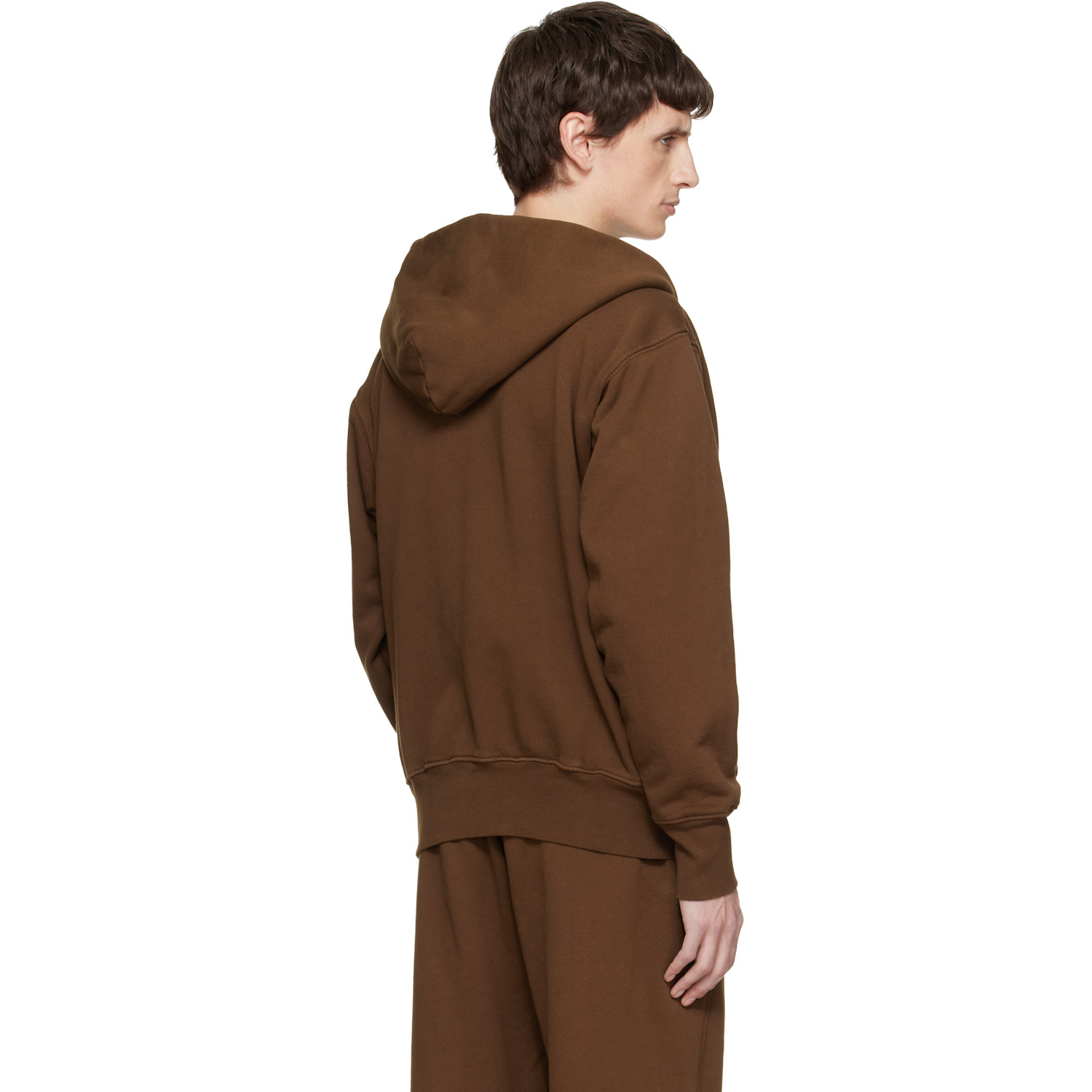  Les Tien Brown Heavyweight Zip Hoodie 