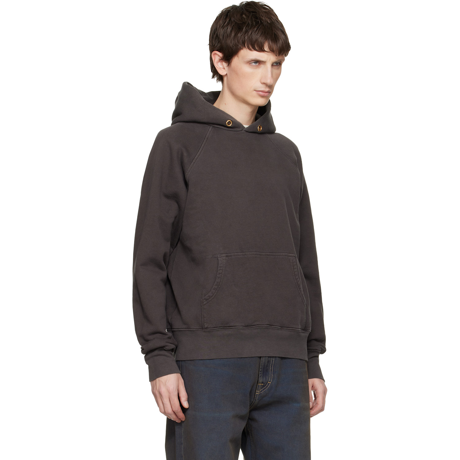  Les Tien Gray Heavyweight Classic Raglan Hoodie 