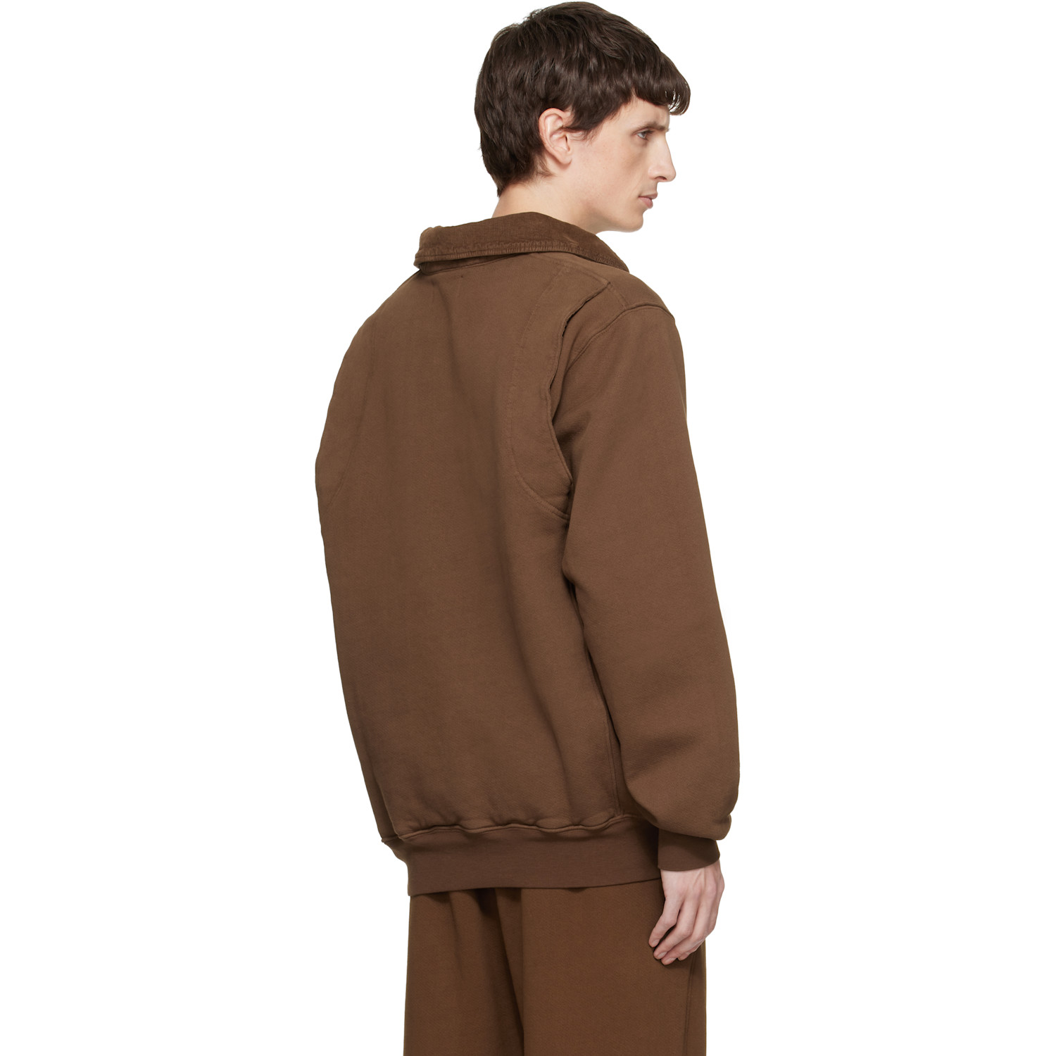  Les Tien Brown Heavyweight Moto Back Polo 